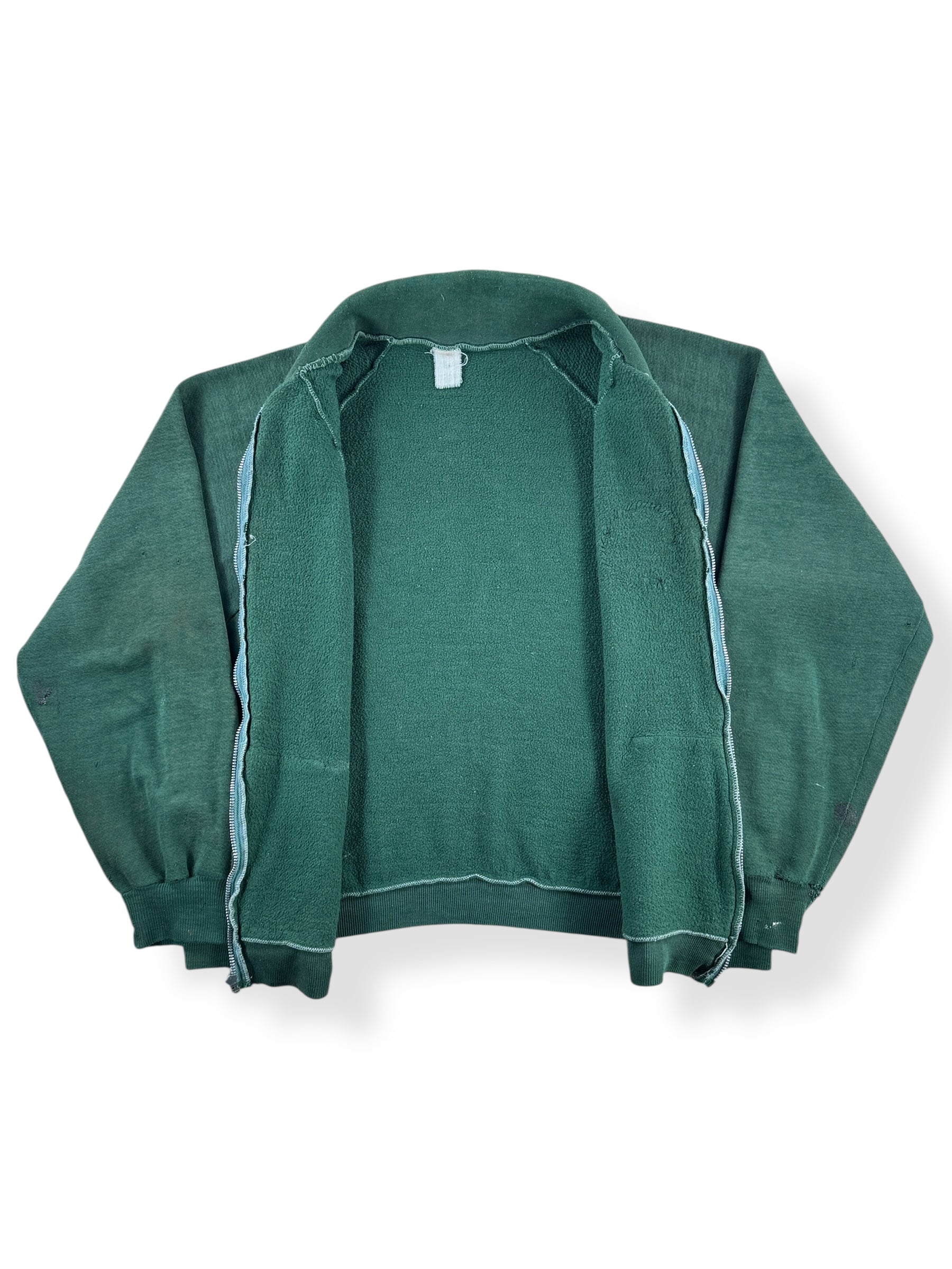 Inside of Vintage Green Shit Zip Up Sweatshirt SZ M