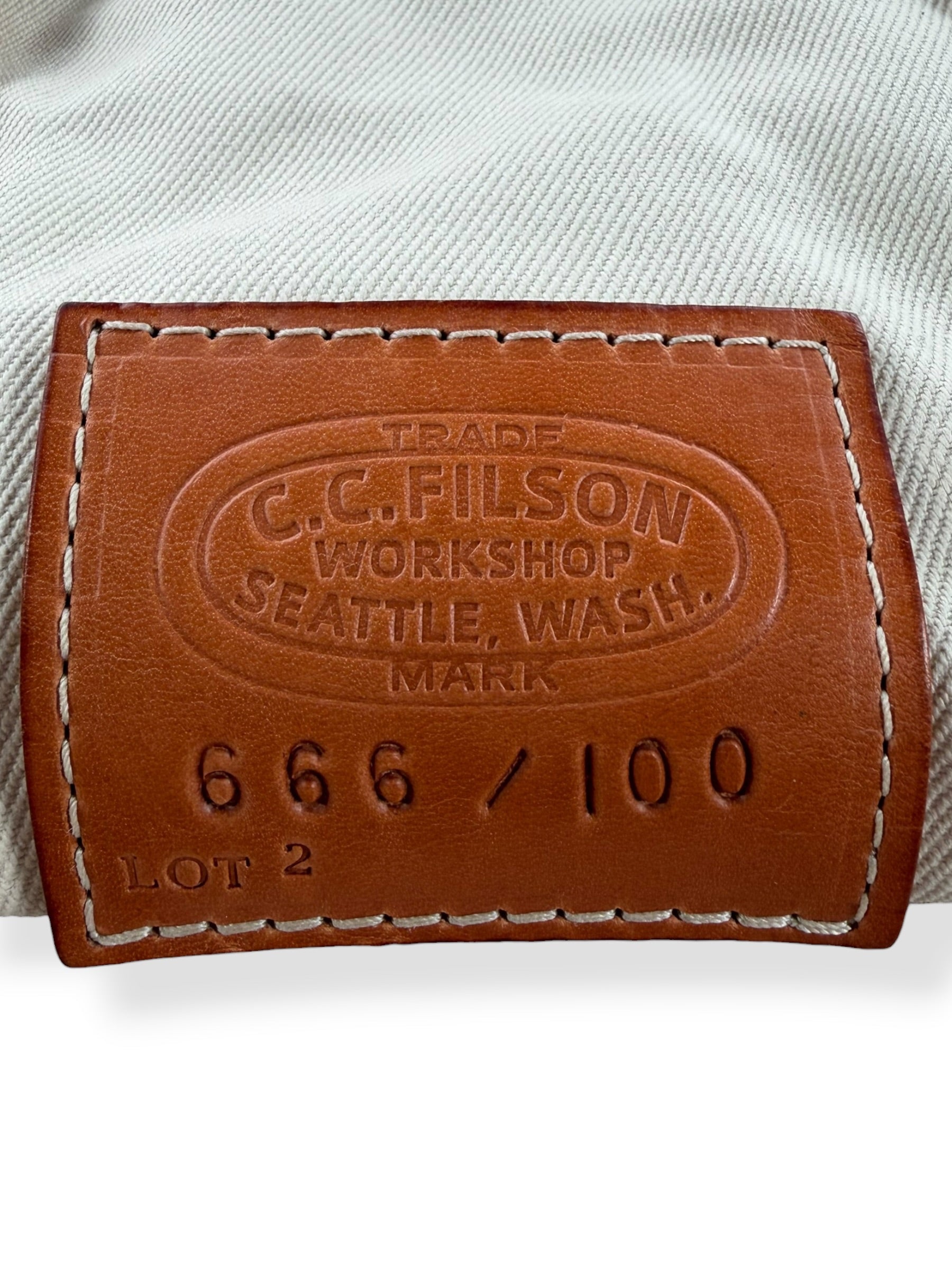 Limited Edition Patch on 2022 Filson Workshop Barrel Duffel 666/100