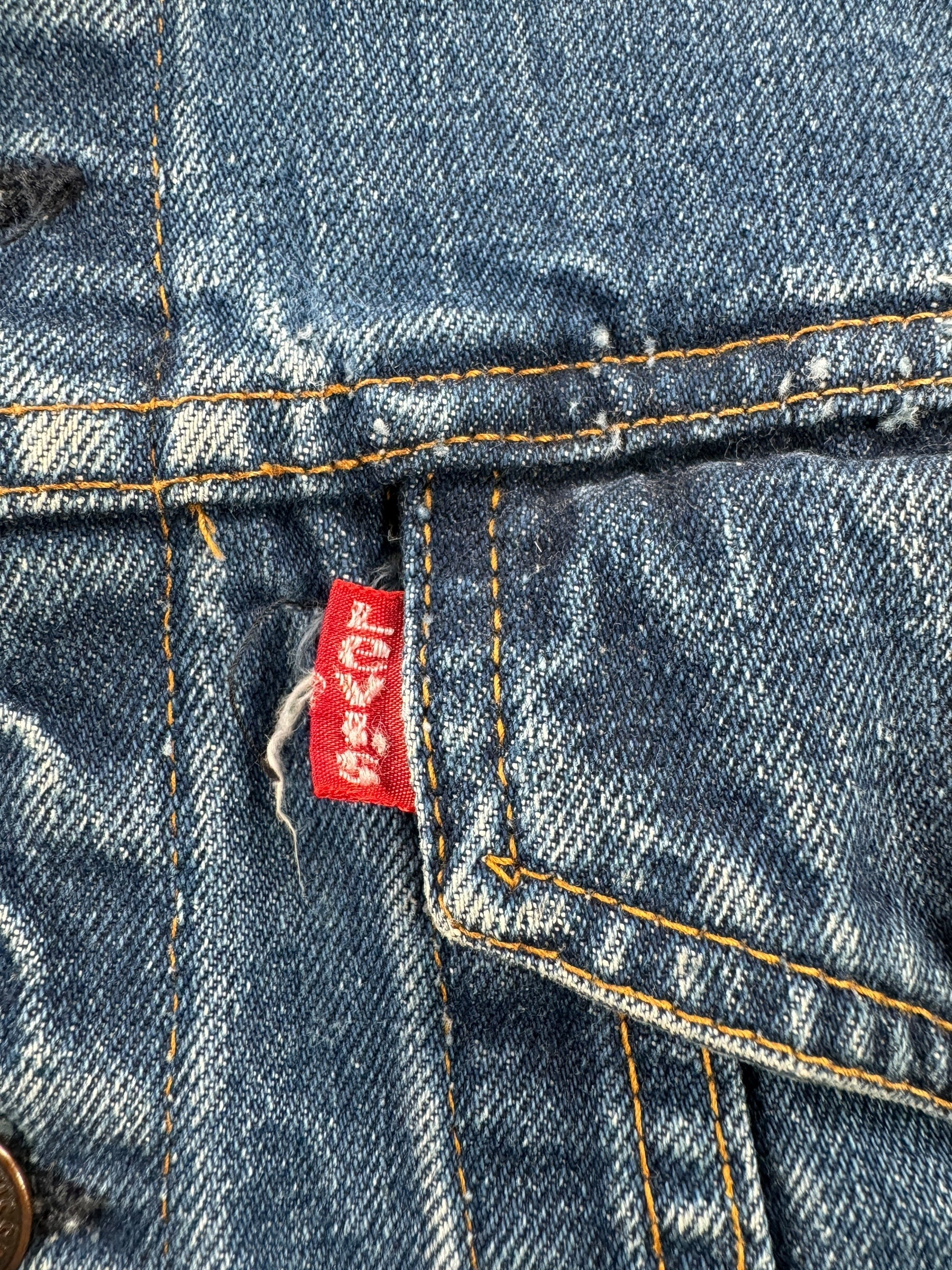 Levi's Tab on Vintage Levis Denim Chopper Vest SZ 44