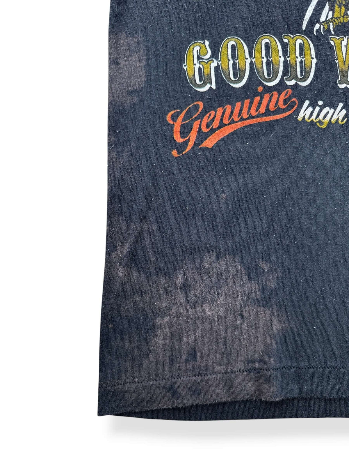 Discoloration on front of Vintage 80s Harley Davidson Whiskey Tee SZ S (Fits XS)