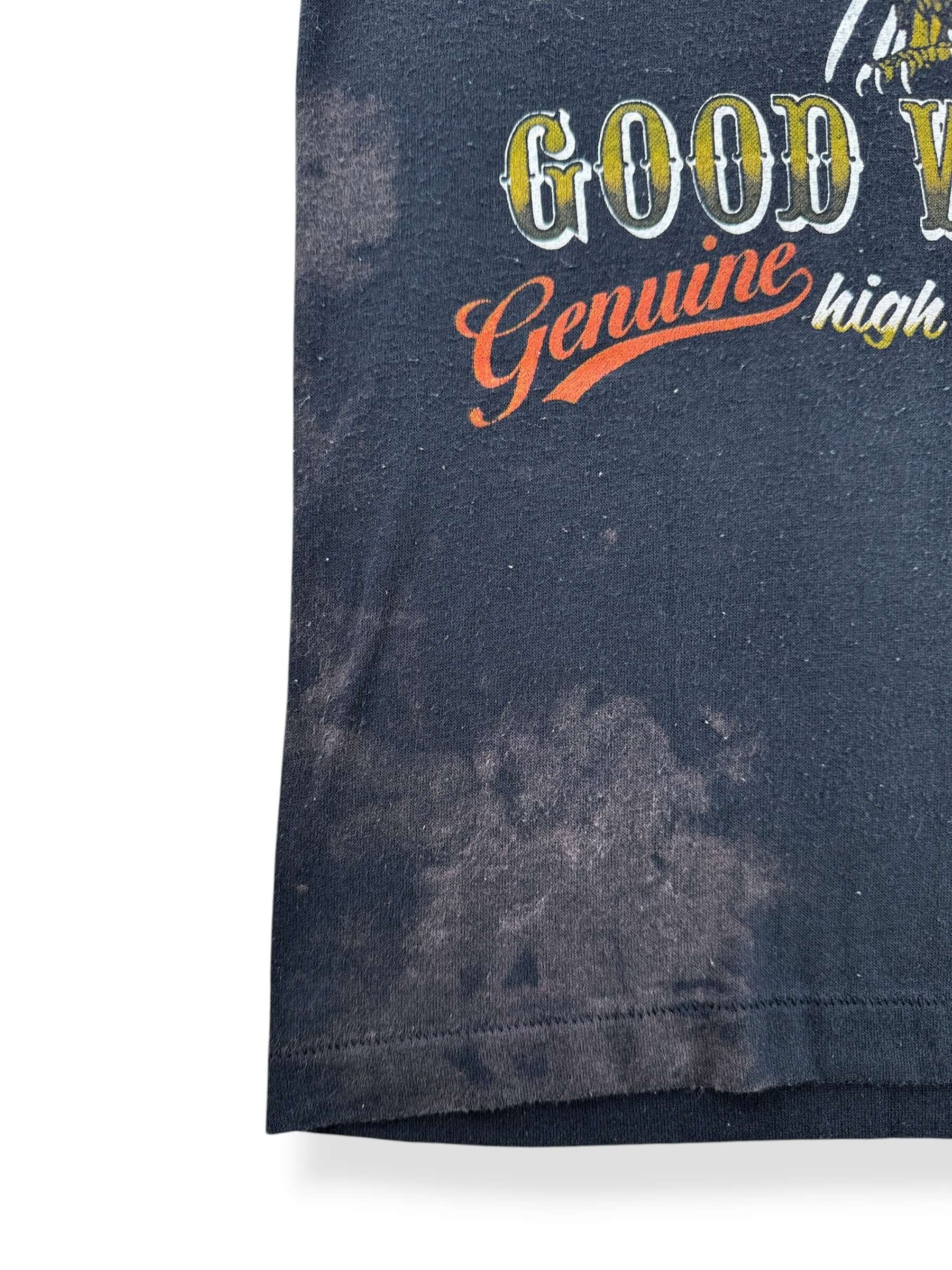 Discoloration on front of Vintage 80s Harley Davidson Whiskey Tee SZ S (Fits XS)