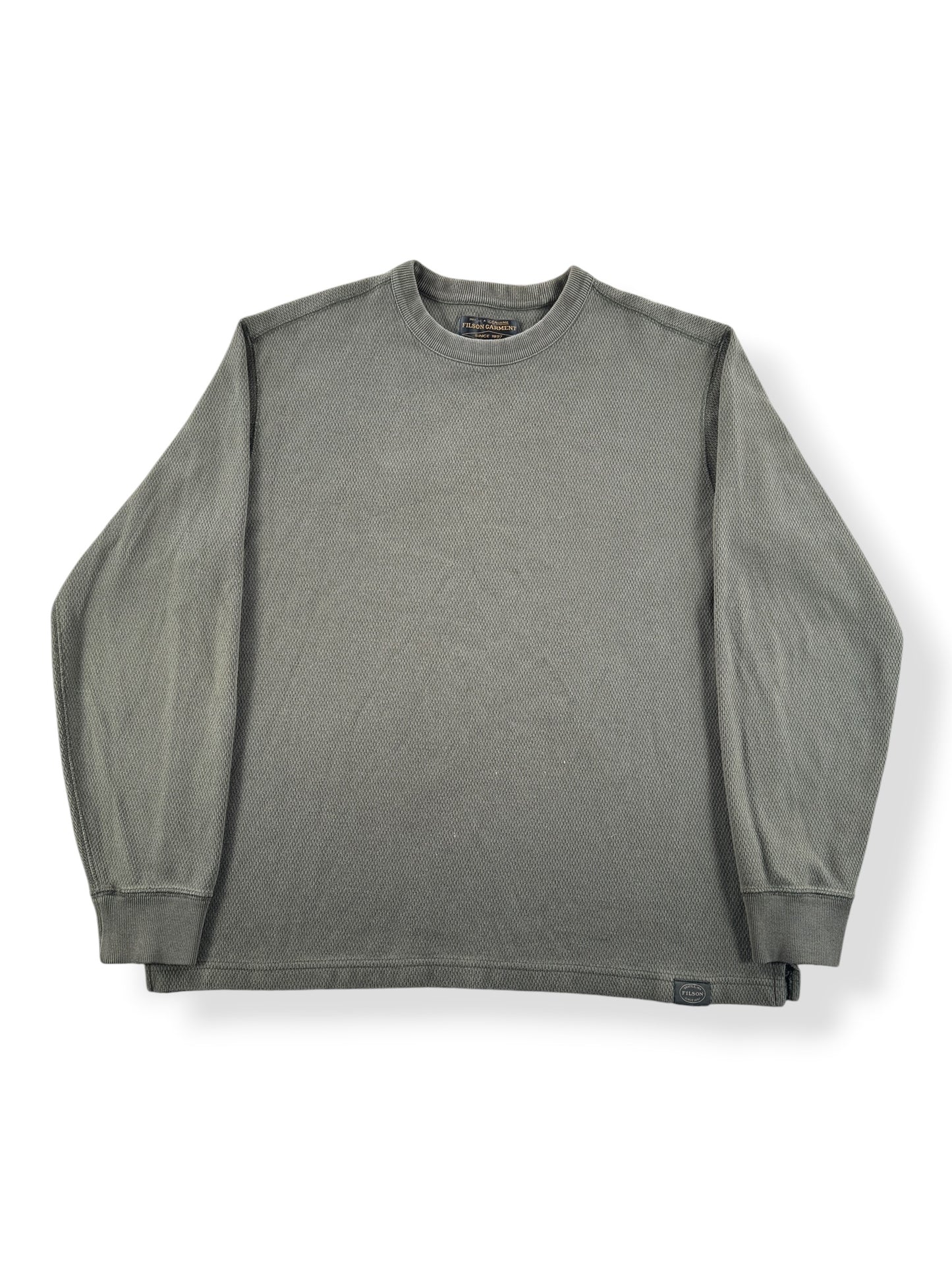 Front of Filson Waffle Knit Thermal Crewneck SZ L