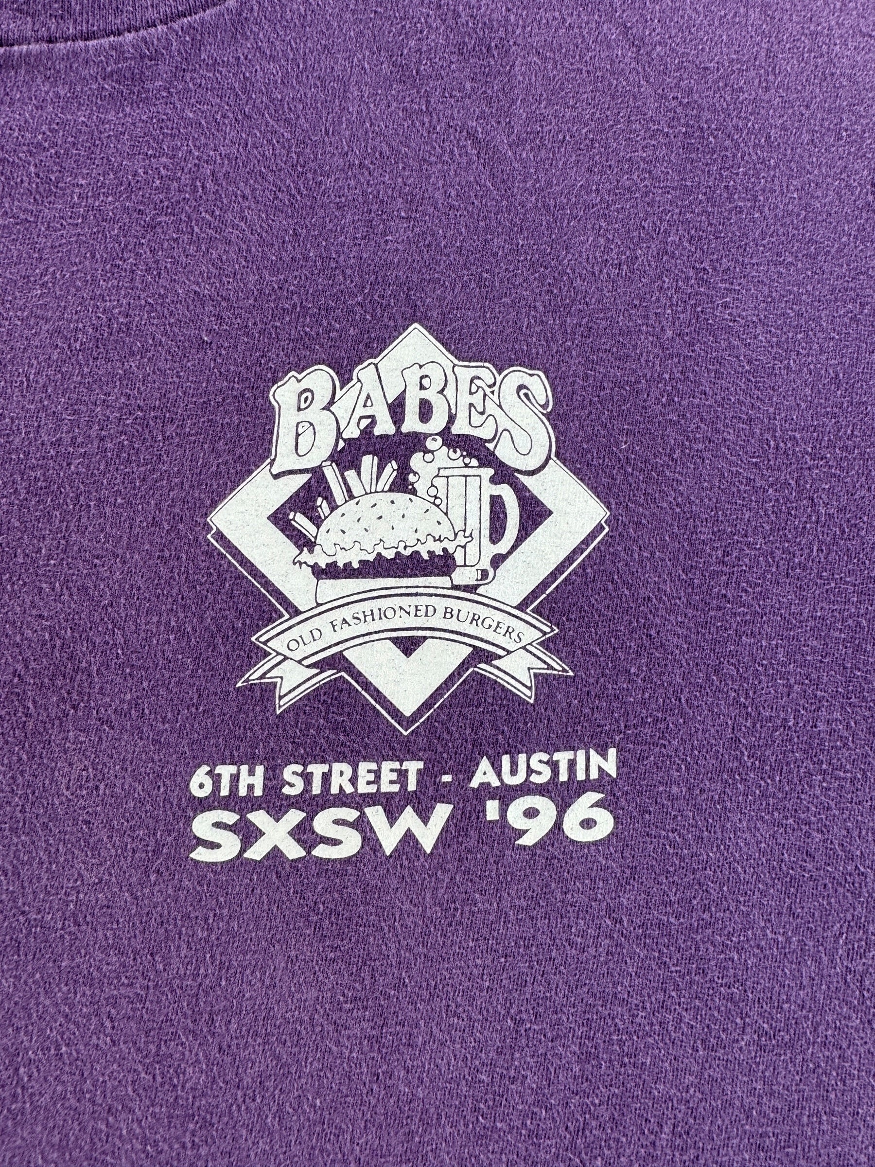 Graphic of Vintage '96 SXSW Babes Burgers Tee SZ XL (Fits L)