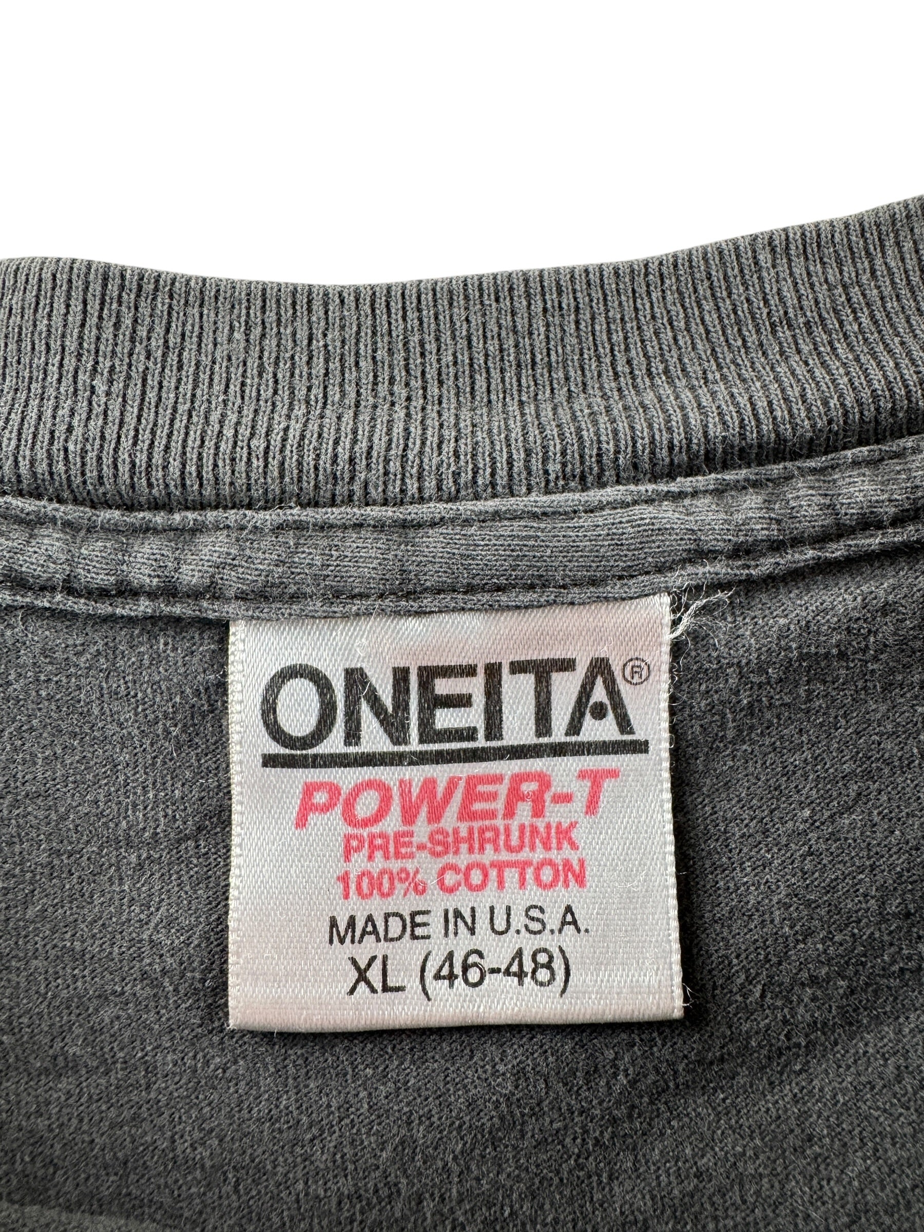 Tag on Vintage Oneita Black on Black The City Seattle Tee SZ XL