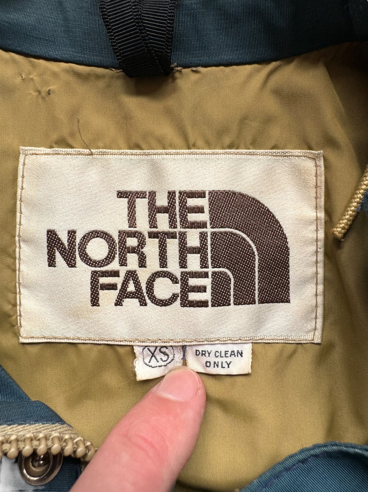 tag on Vintage The North Face Brown Label Rain Parka SZ XS