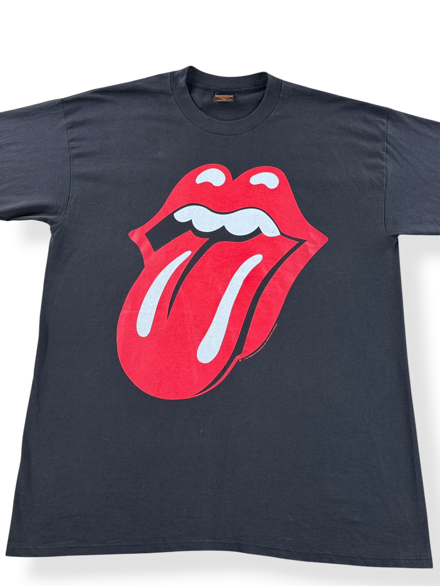 Front Close Up of Vintage Rolling Stones Voodoo Lounge Tongue & Lips Tee SZ XXL