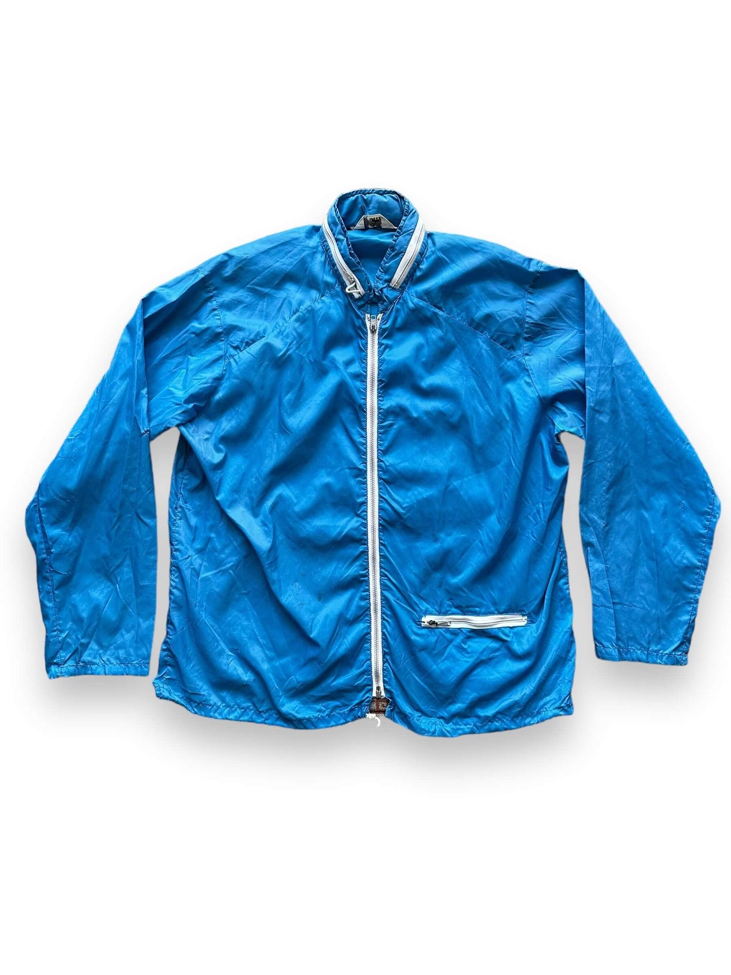 front of Vintage Sea Legs Blue Windbreaker Jacket SZ L