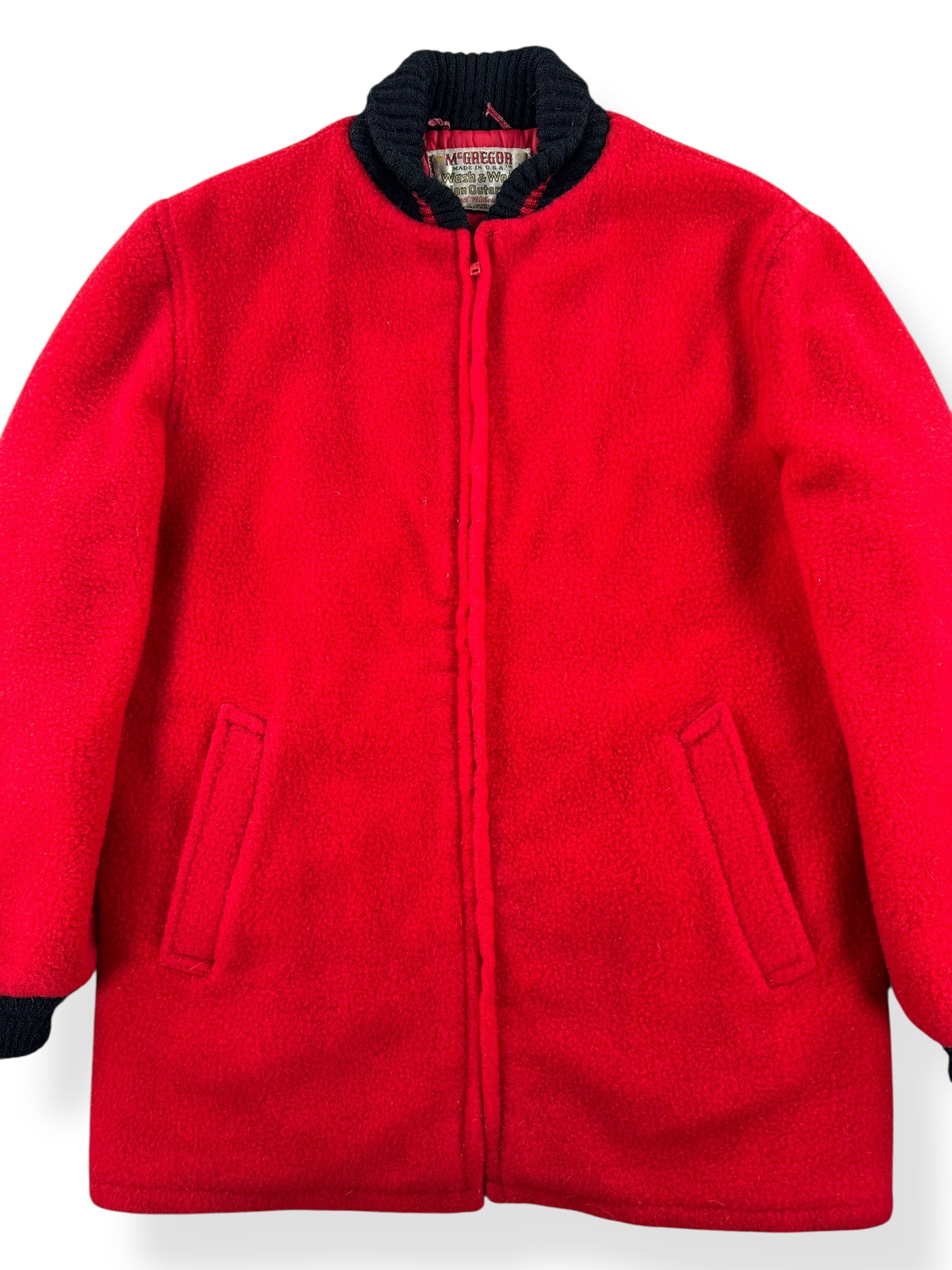 Front Close Up of Vintage McGregor Ram Jet Fleece Coat SZ 42