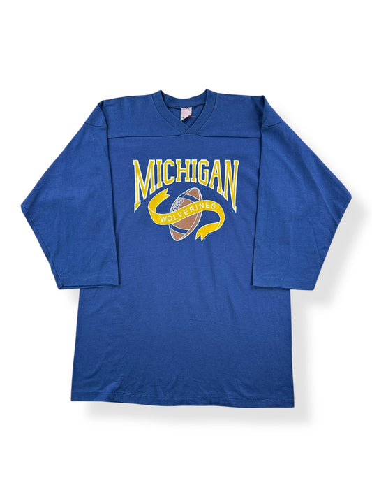 Front of Vintage Michigan Wolverines CFB Jersey SZ L