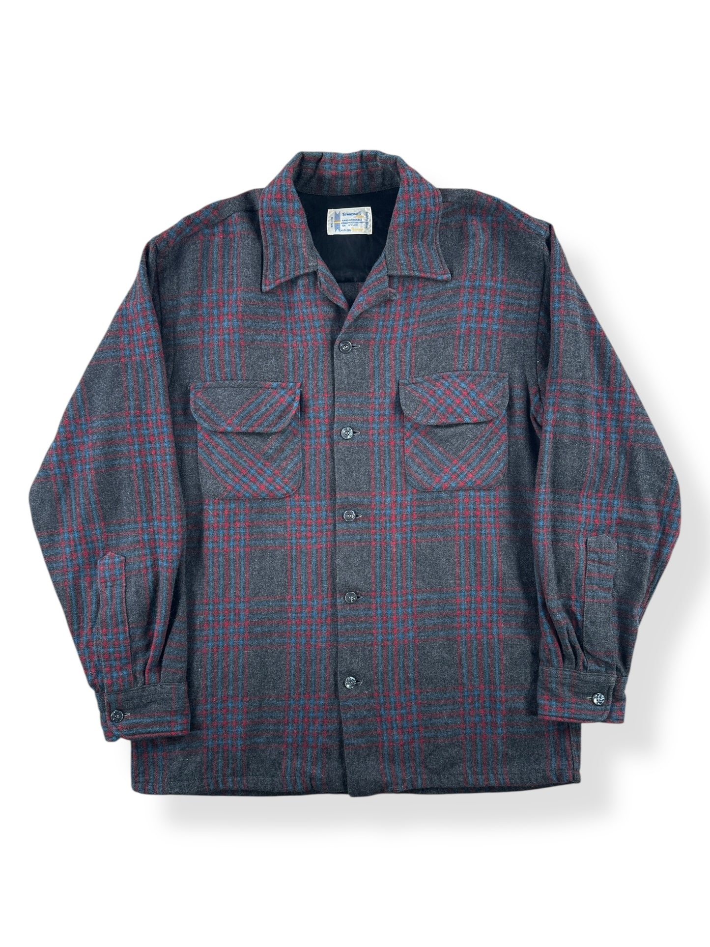 Front of Vintage Penney's Towncraft Wool Board Shirt SZ S