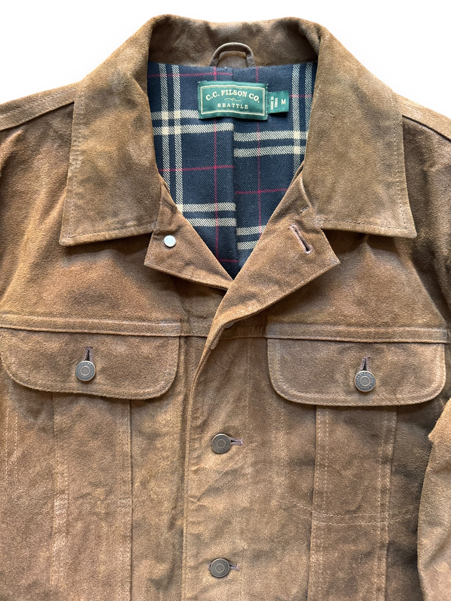 Upper Front View of Filson Suede Roughout 101J Style Jacket