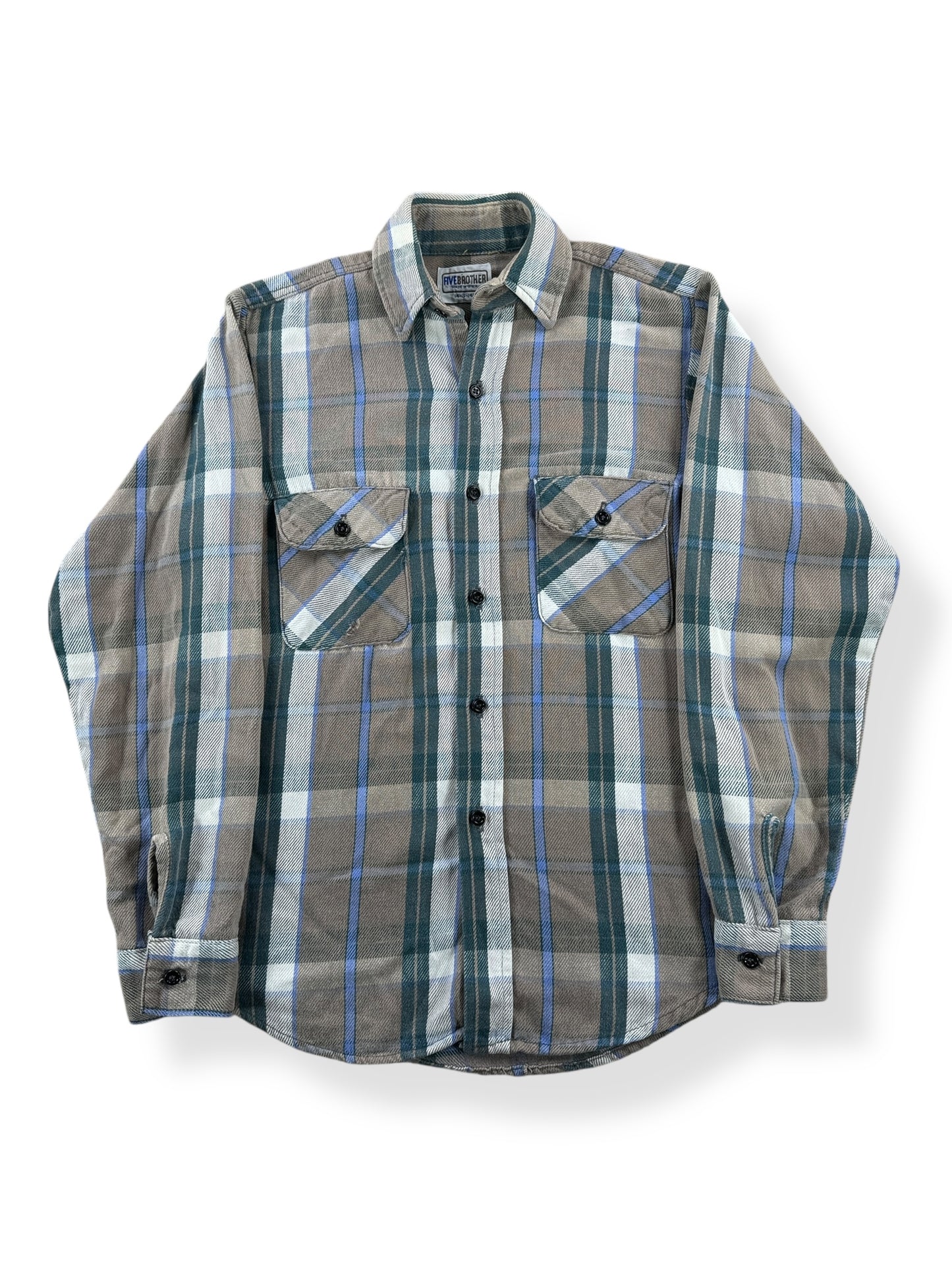Front of Vintage 5 Brother Cotton Flannel SZ S