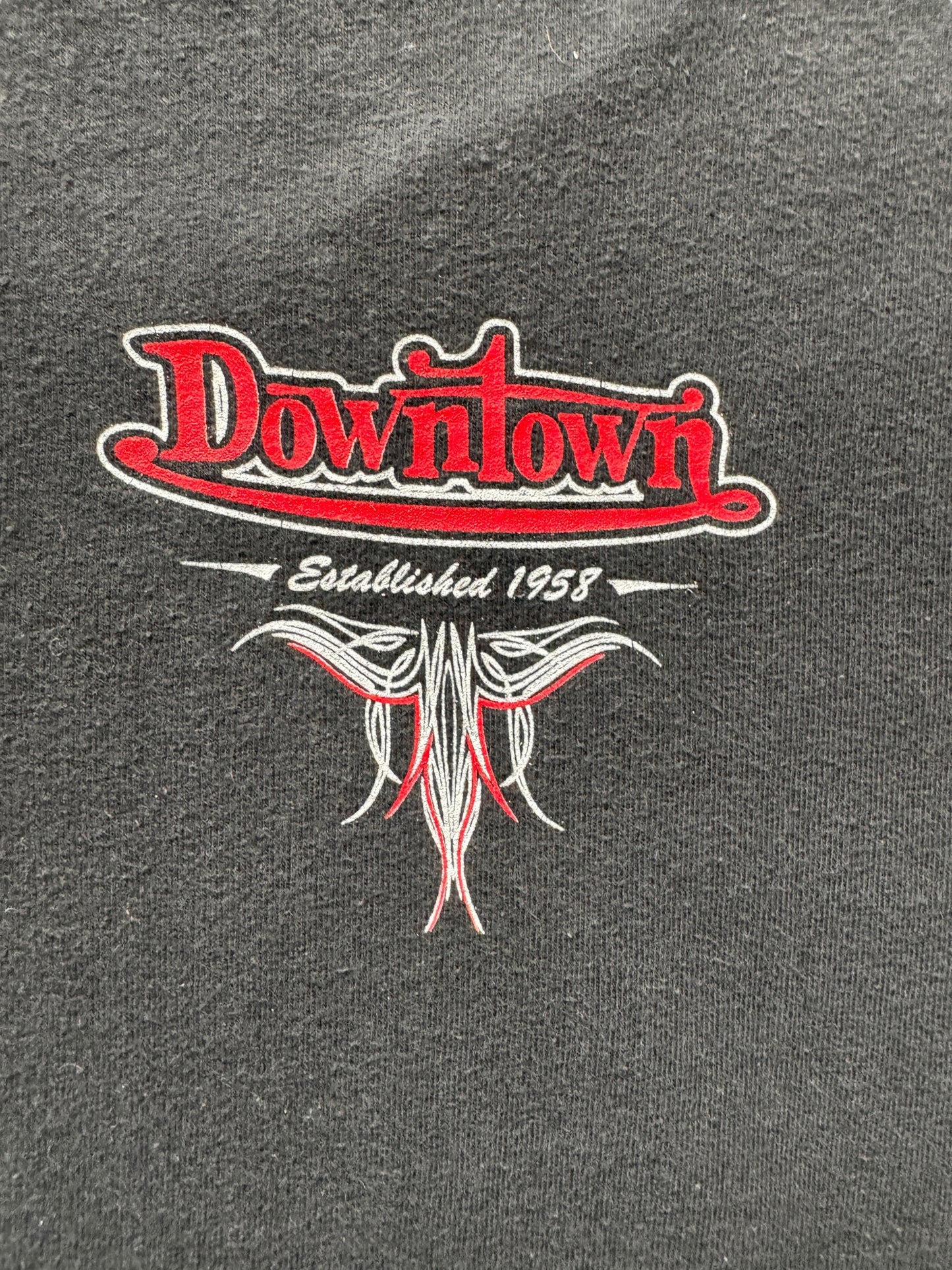 front graphic of Downtown Motorcycles Seattle Biker Tee SZ M