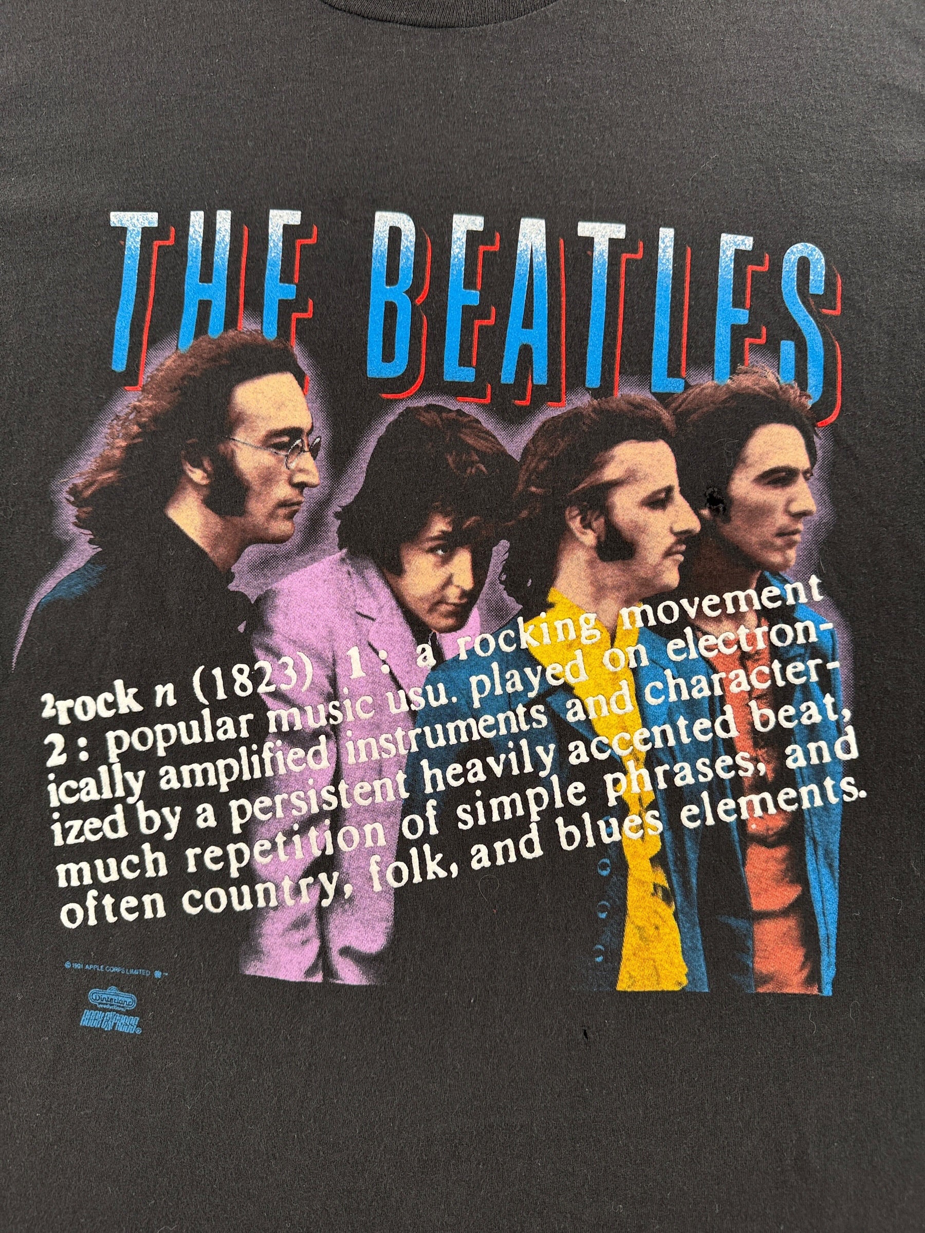 Graphic of Vintage The Beatles '91 Puff Print Tee SZ XL (Fits L)