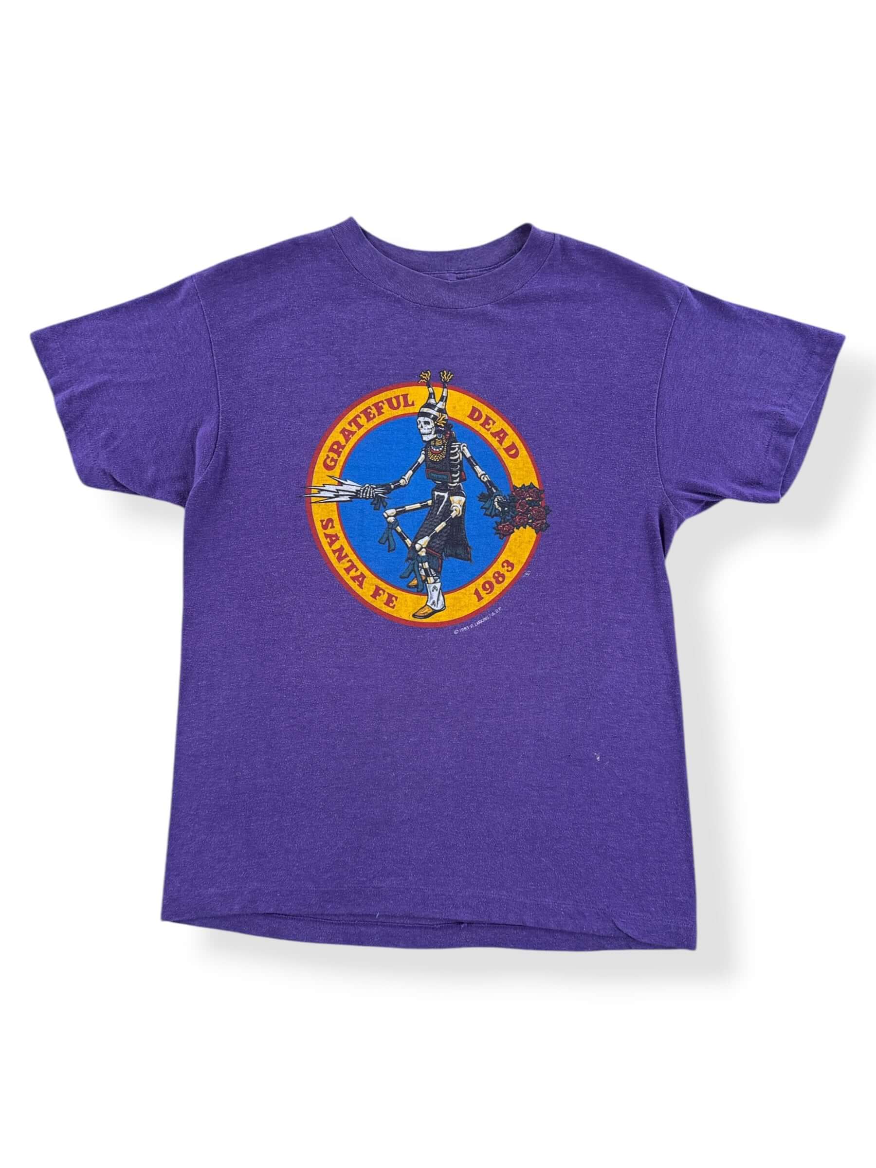 Front of Vintage 80s Grateful Dead Santa Fe Band Tee SZ S