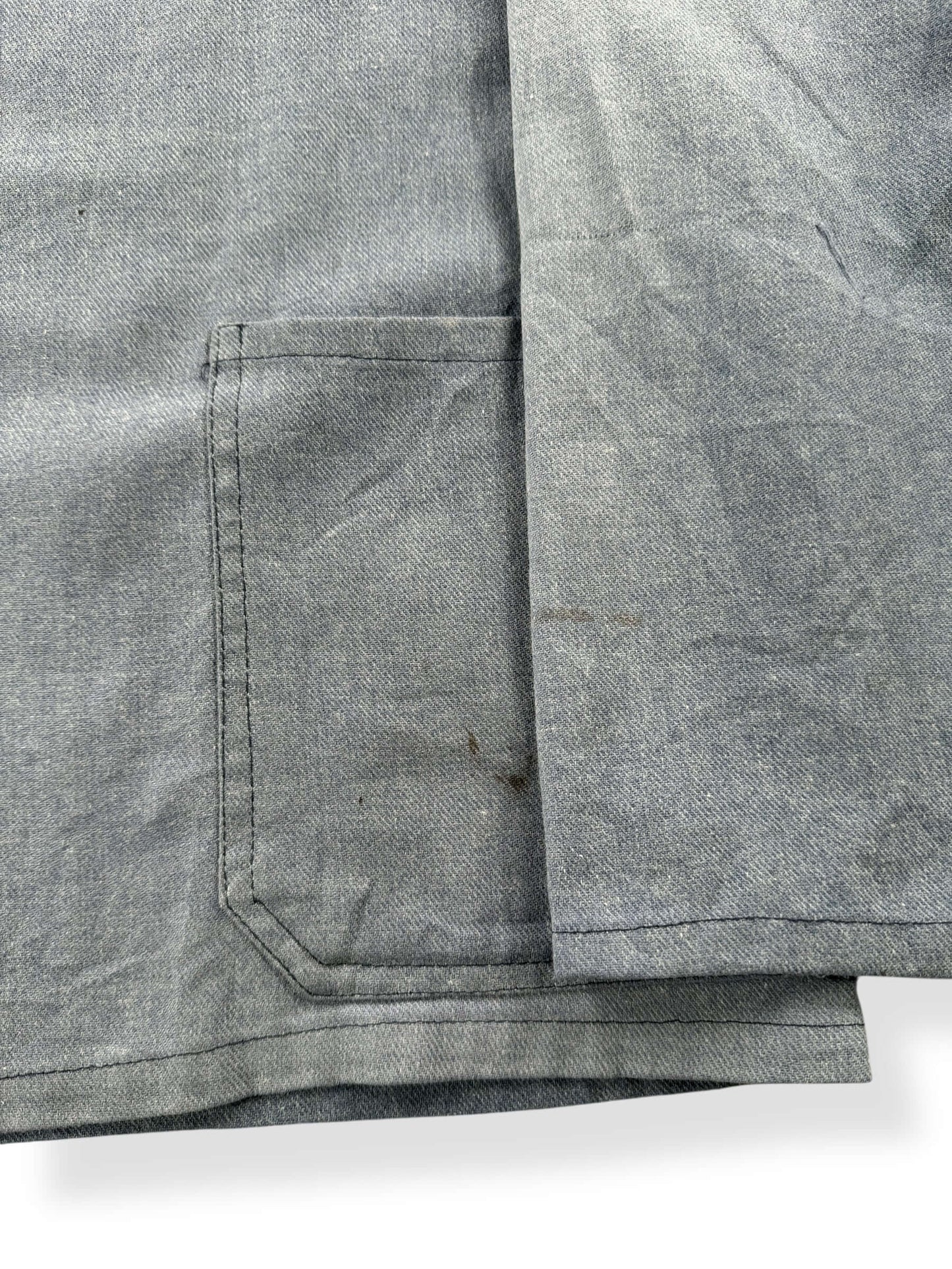 Staining on Vintage Faded French Chore Coat SZ L