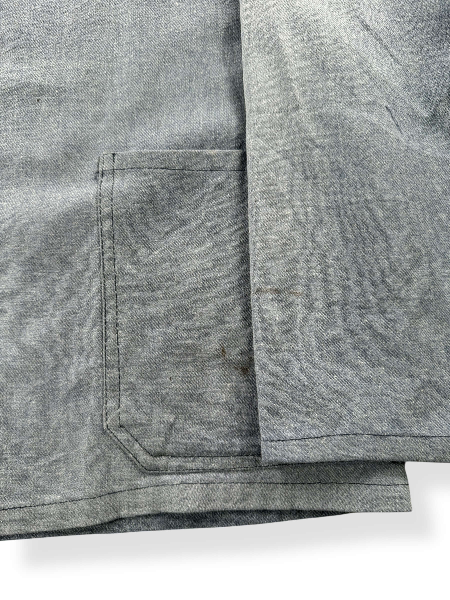 Staining on Vintage Faded French Chore Coat SZ L