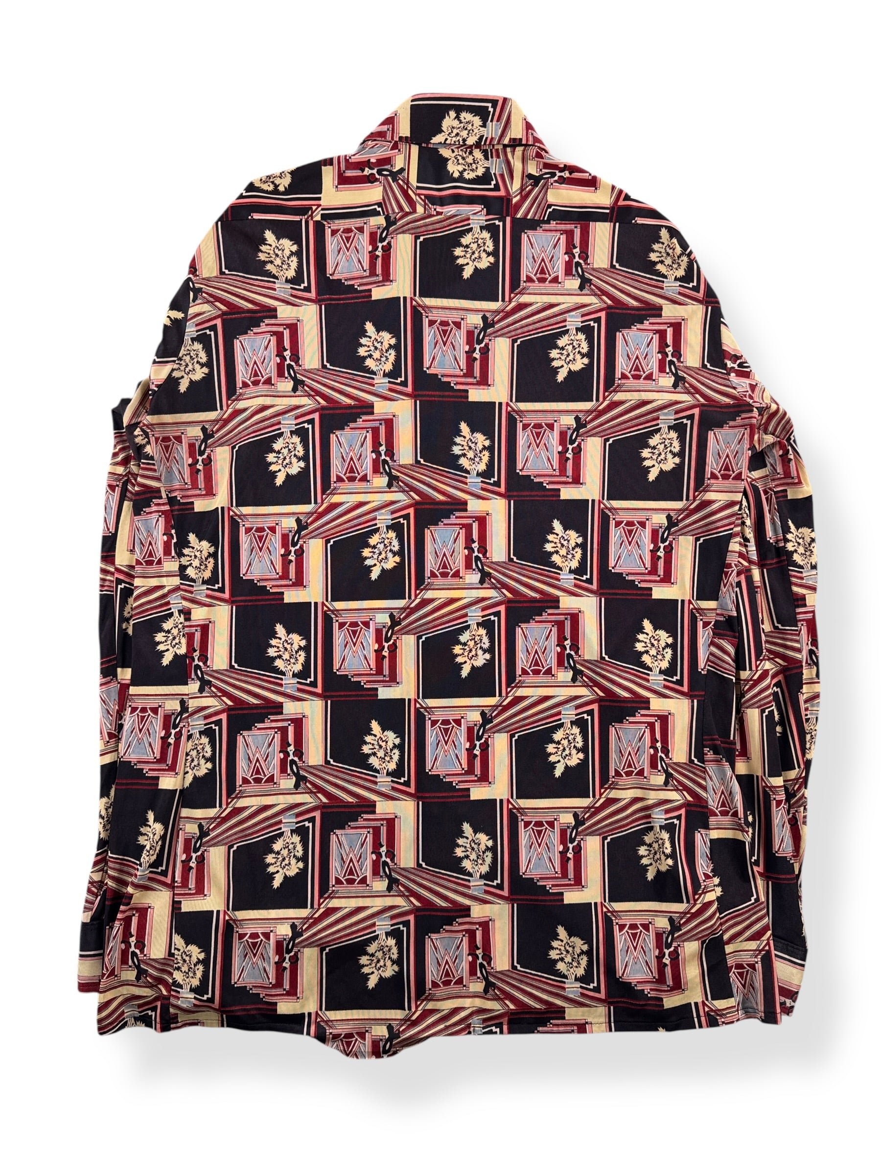 Back of Vintage Van Heusen Op Art Print Disco Shirt SZ XL (Fits L)