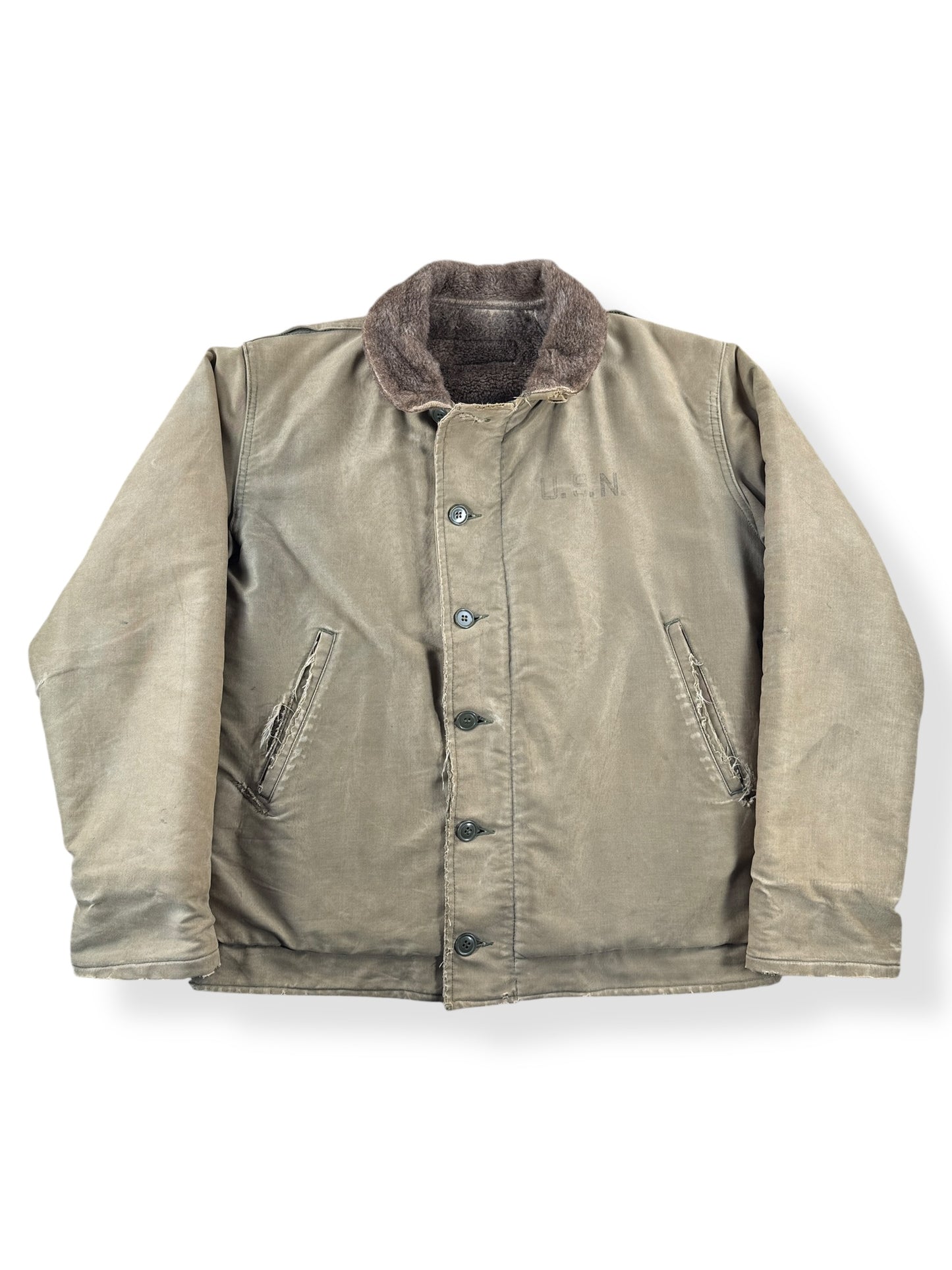Front of Vintage WWII Era Stenciled N-1 Deck Jacket SZ 42