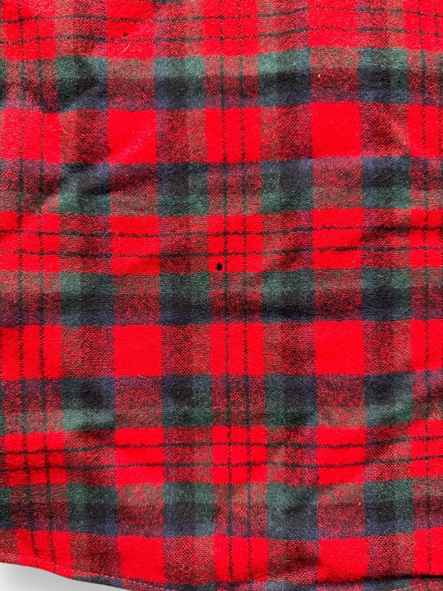 pinhole on Vintage Pendleton Red/Green Plaid Flannel SZ S