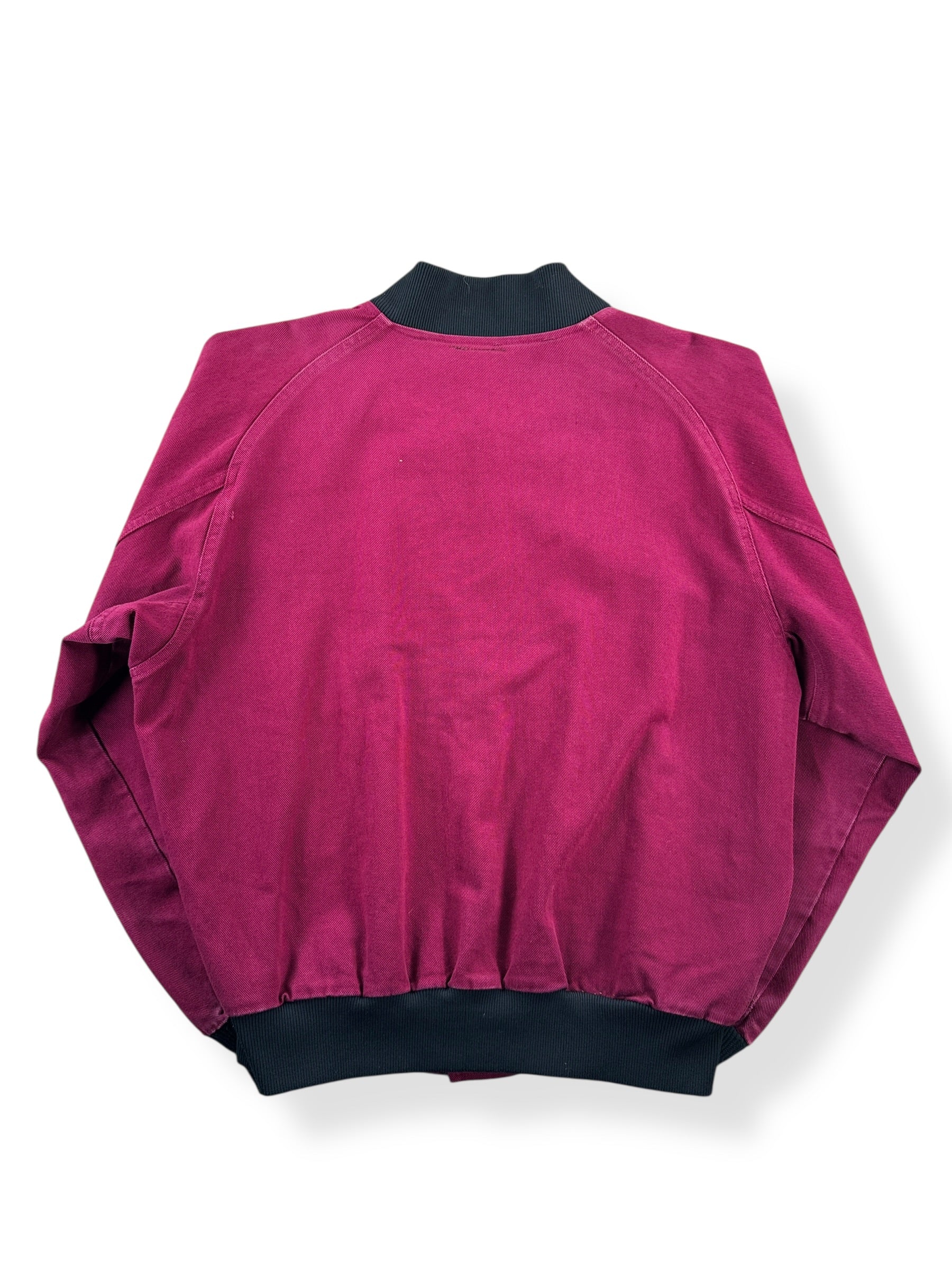 Back of Vintage "Smooth Moves" Burgundy Bomber Jacket SZ M