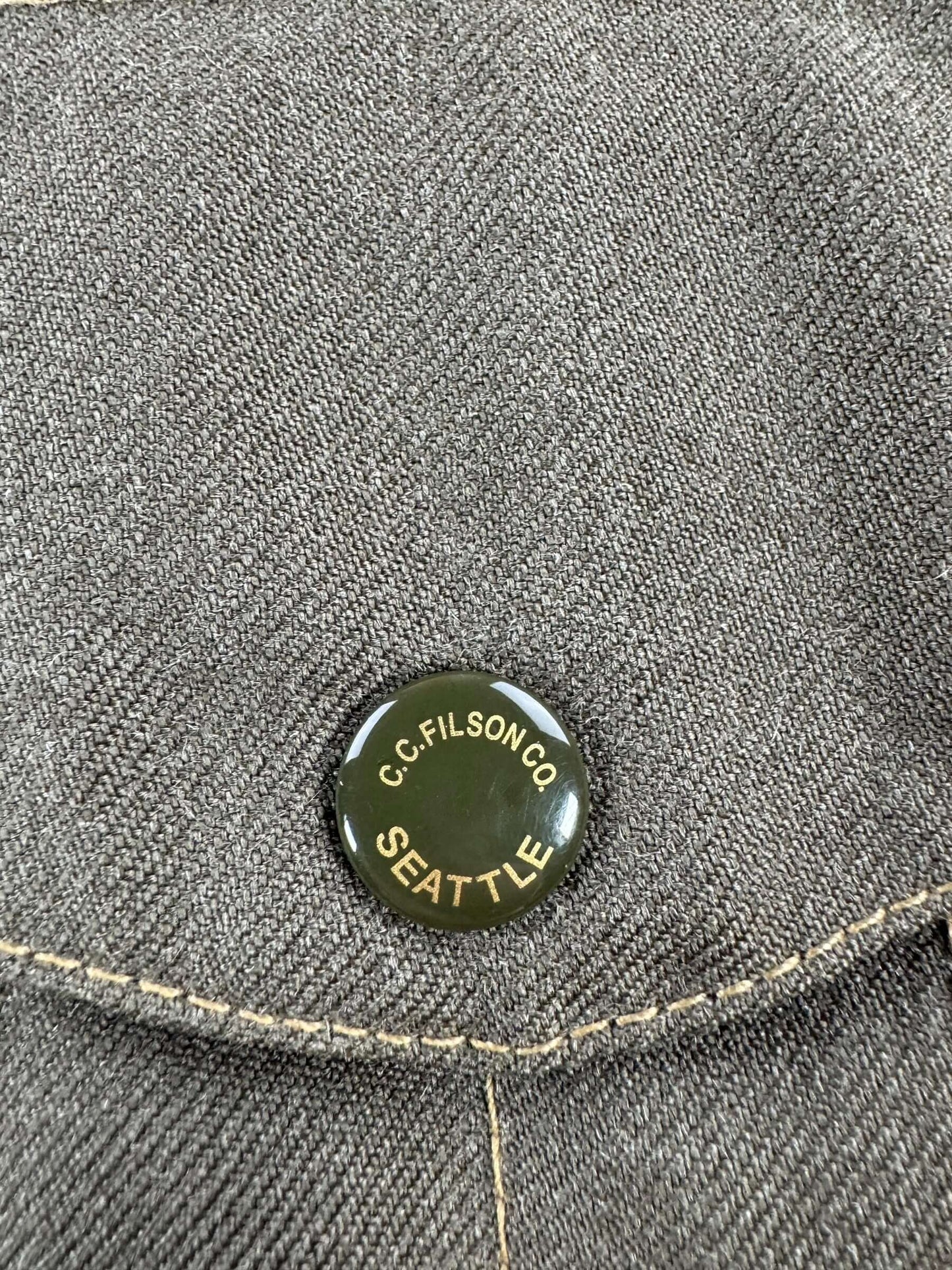 Button on Filson 1897 Collection Repro Forestry Cloth Cruiser Jacket SZ L