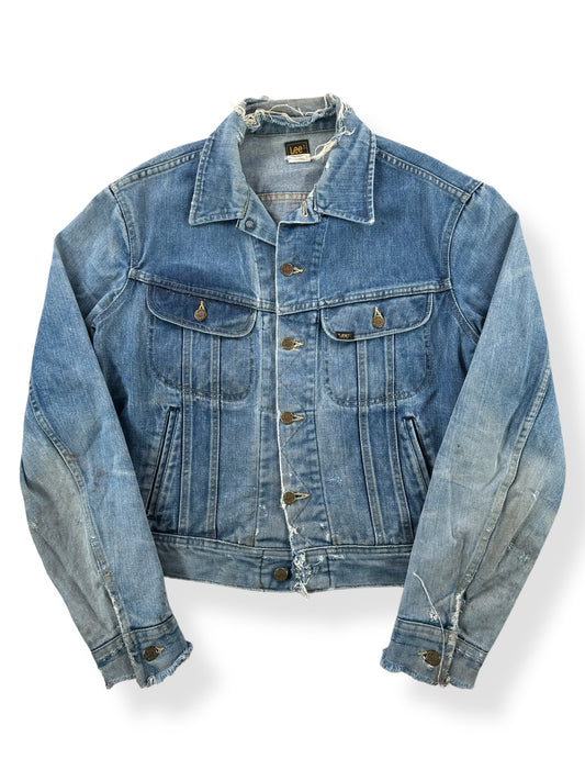 Front of 80s Lee 101-J Distressed Jacket SZ 44 Long