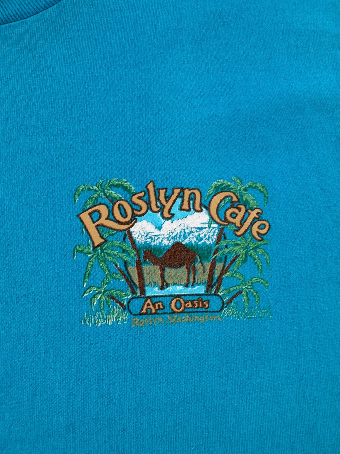 Front Graphic of Vintage Roslyn Cafe Northern Exposure Tee SZ L
