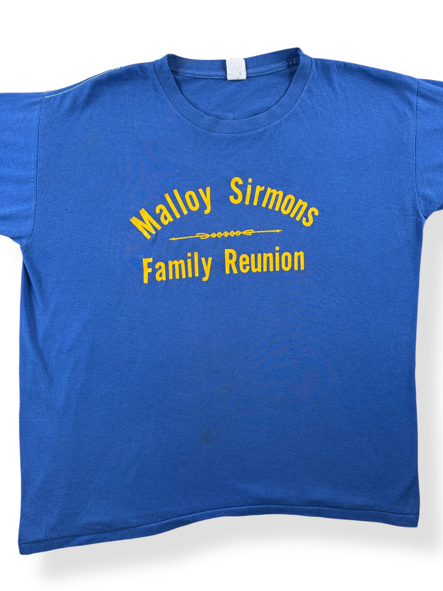 Front Close Up of Vintage Malloy Sirmons Family Reunion Tee SZ XXL (Fits XL)
