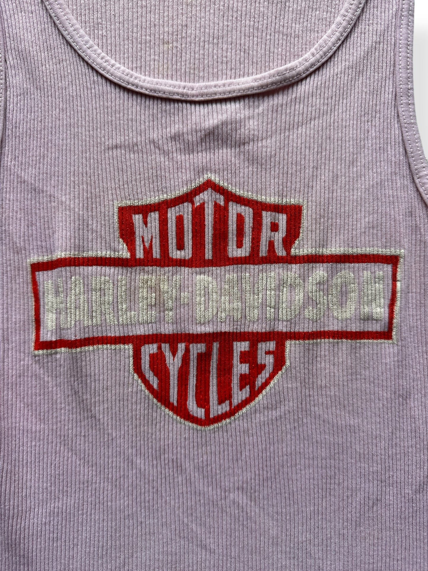 Front Graphic on Vintage Ladies Pink Harley Davidson Tank Top SZ M