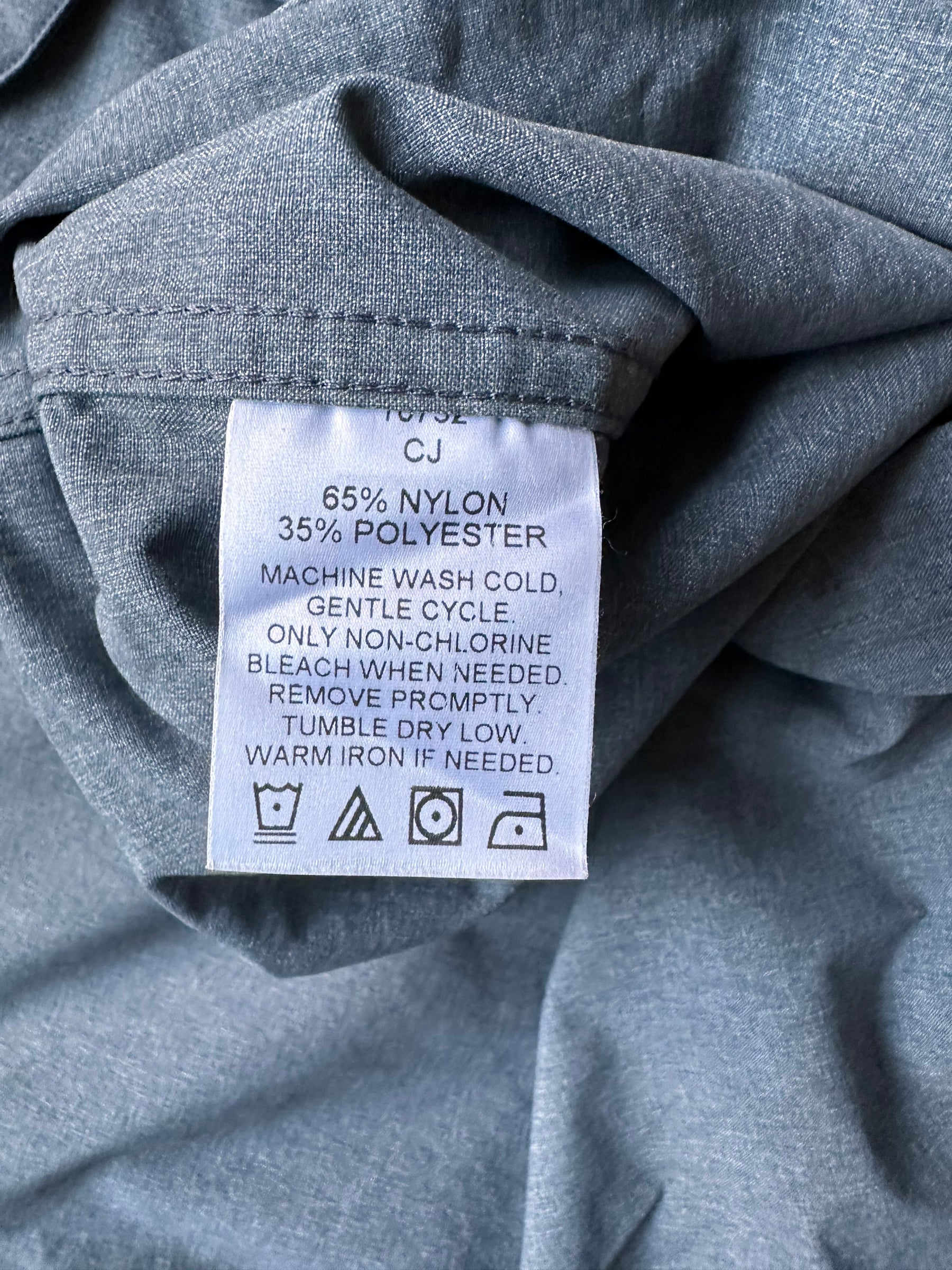 Contents Tag View of Filson Carbon Blue Right Handed Shooting Shirt SZ M |  Barn Owl Vintage Goods | Vintage Filson Workwear Seattle