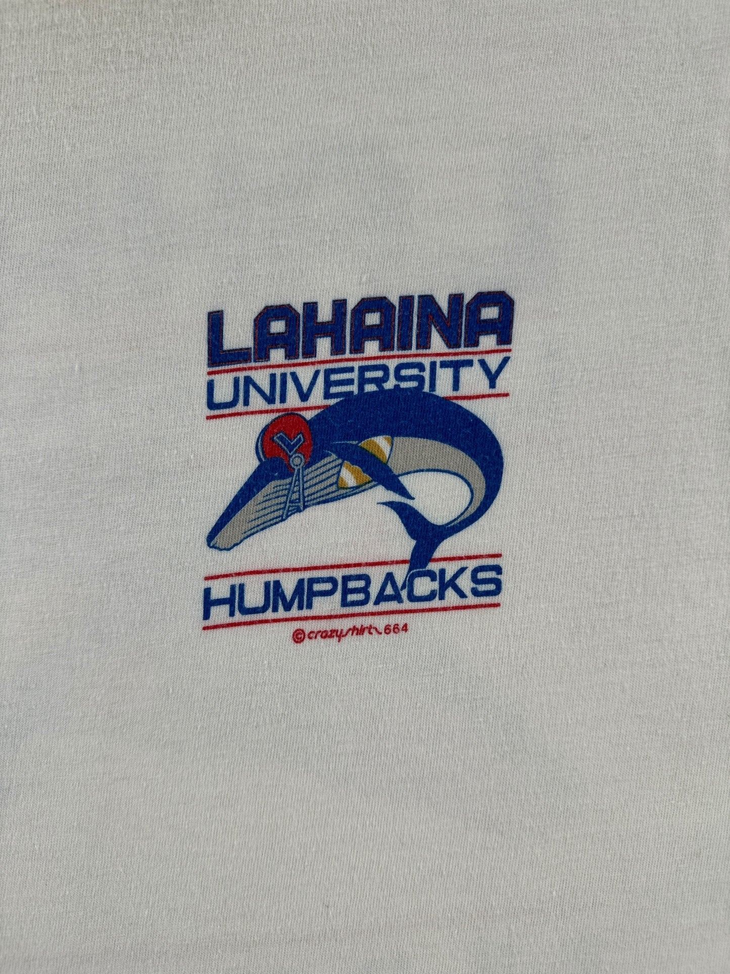 Front Graphic of Vintage Lahaina Humpbacks Tee SZ S