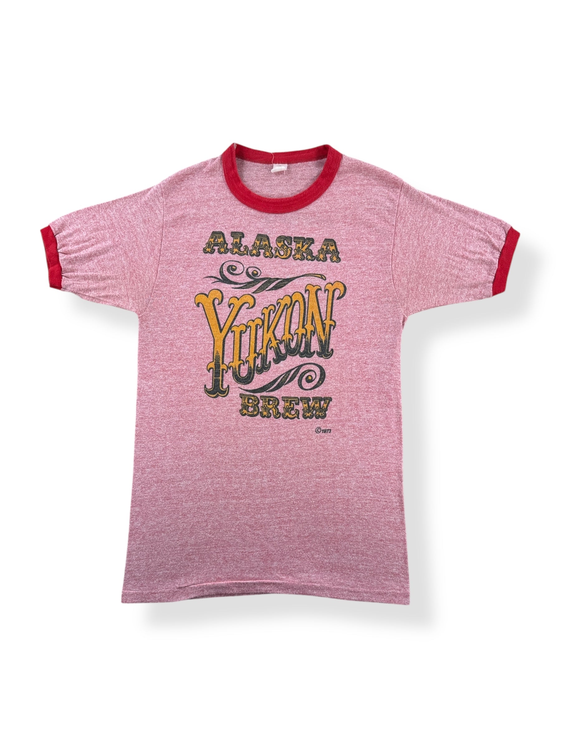 Front of Vintage 70s Alaska Ale Ringer Tee SZ S