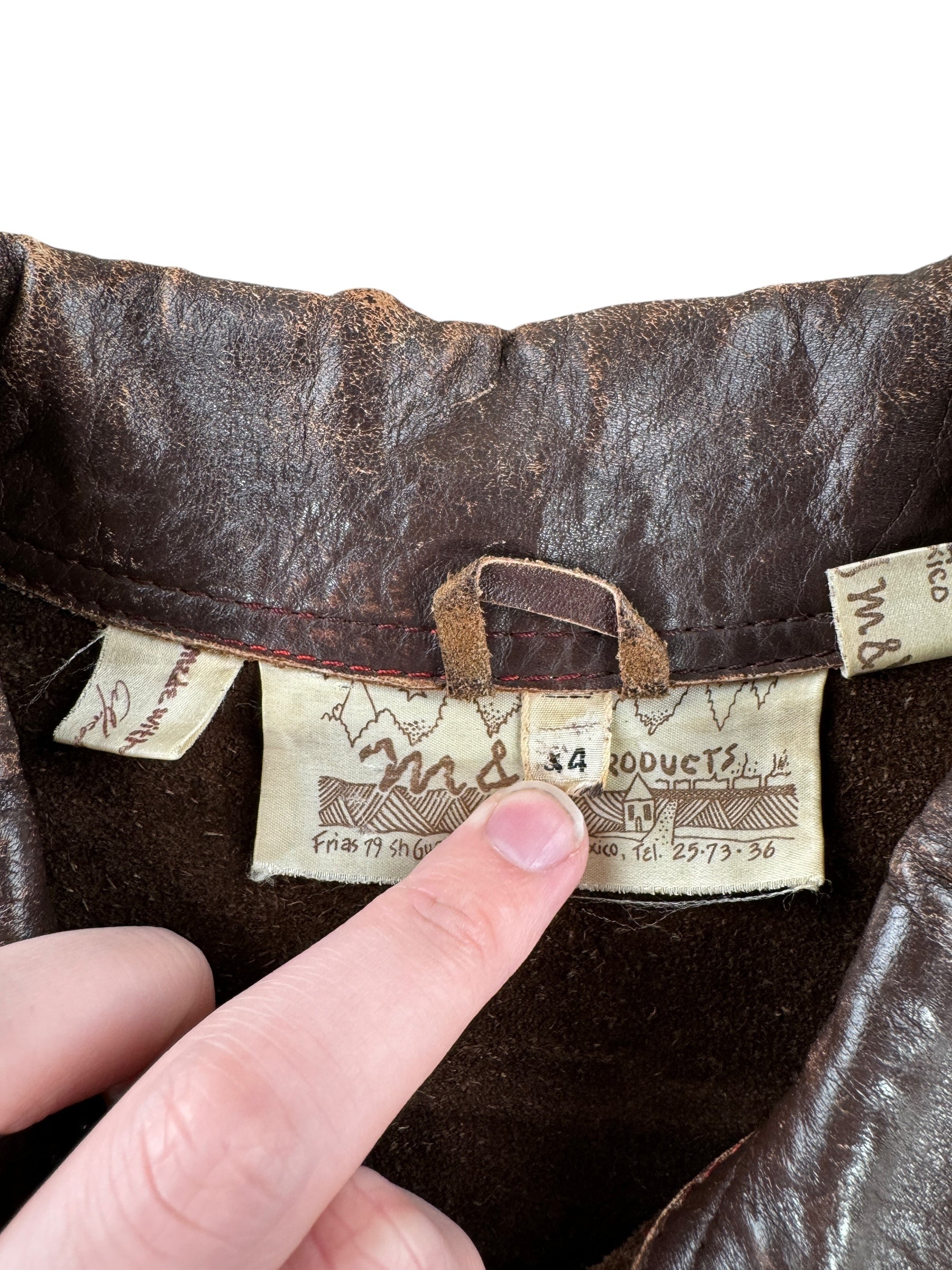 Tag on Vintage Made in Mexico Suede Leather Jacket SZ S