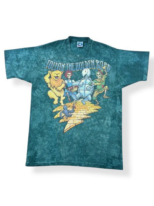 Front of Vintage 1994 Liquid Blue Follow The Golden Road Grateful Dead Tour Tee  SZ L