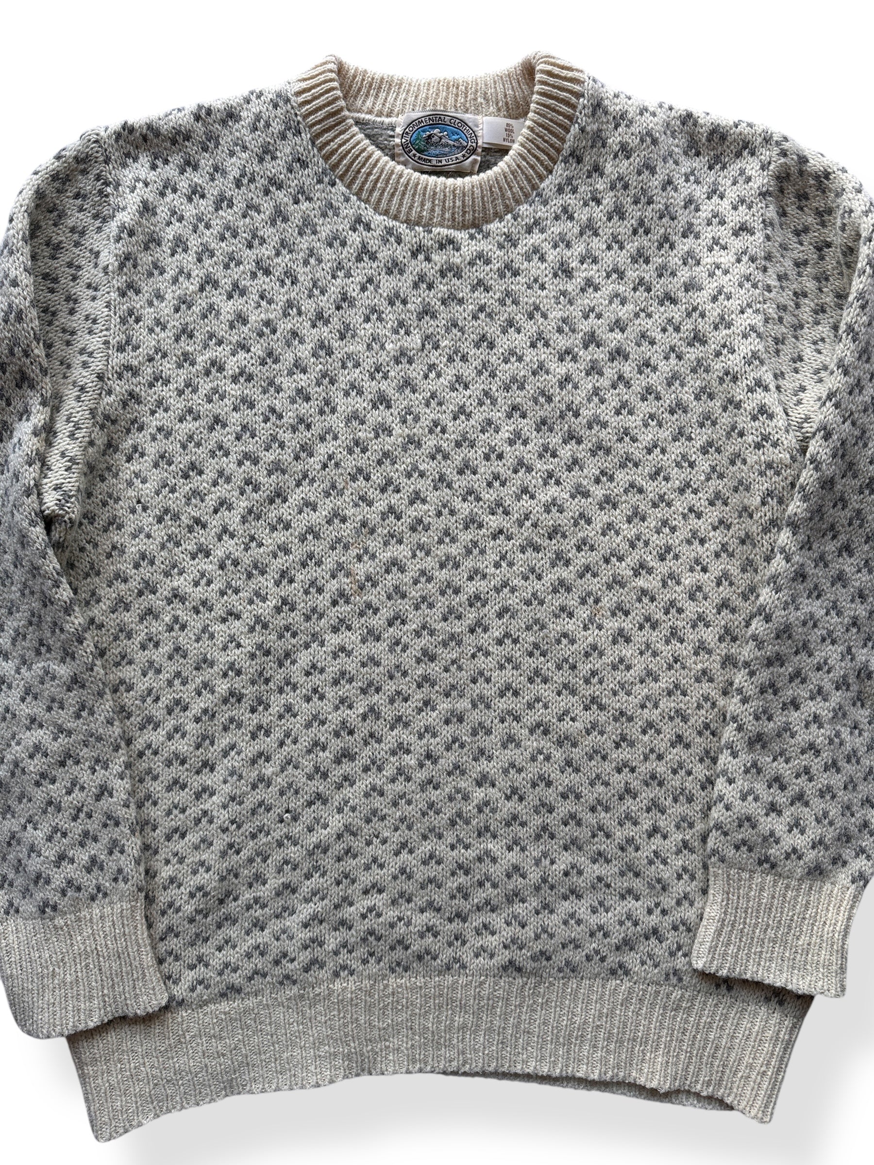 Front Close Up of Vintage Environmental Clothing Co Knit Sweater SZ L