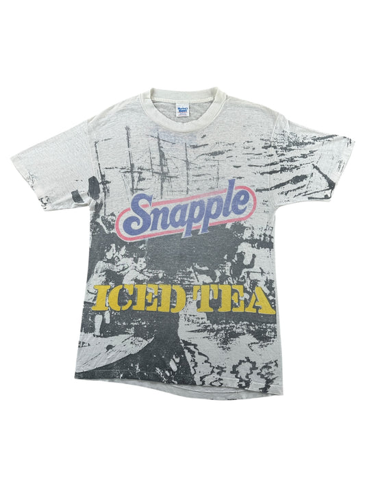 Front of Vintage Snapple AOP Paper Thin Tee SZ M