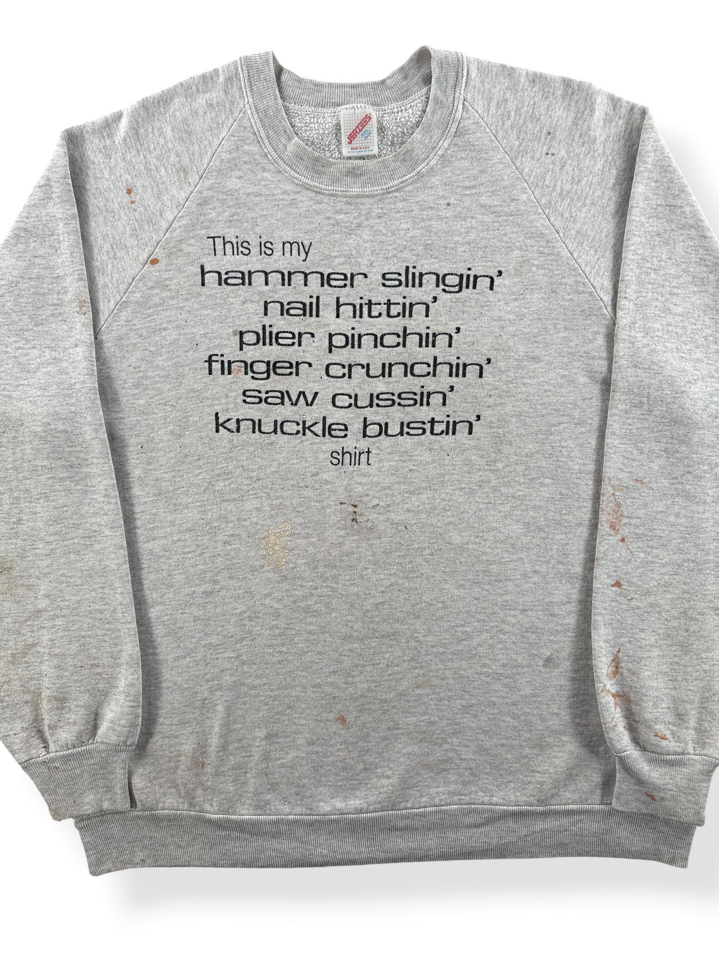 Front Close Up of Vintage Carpenters Crewneck SZ XXL (Fits L)