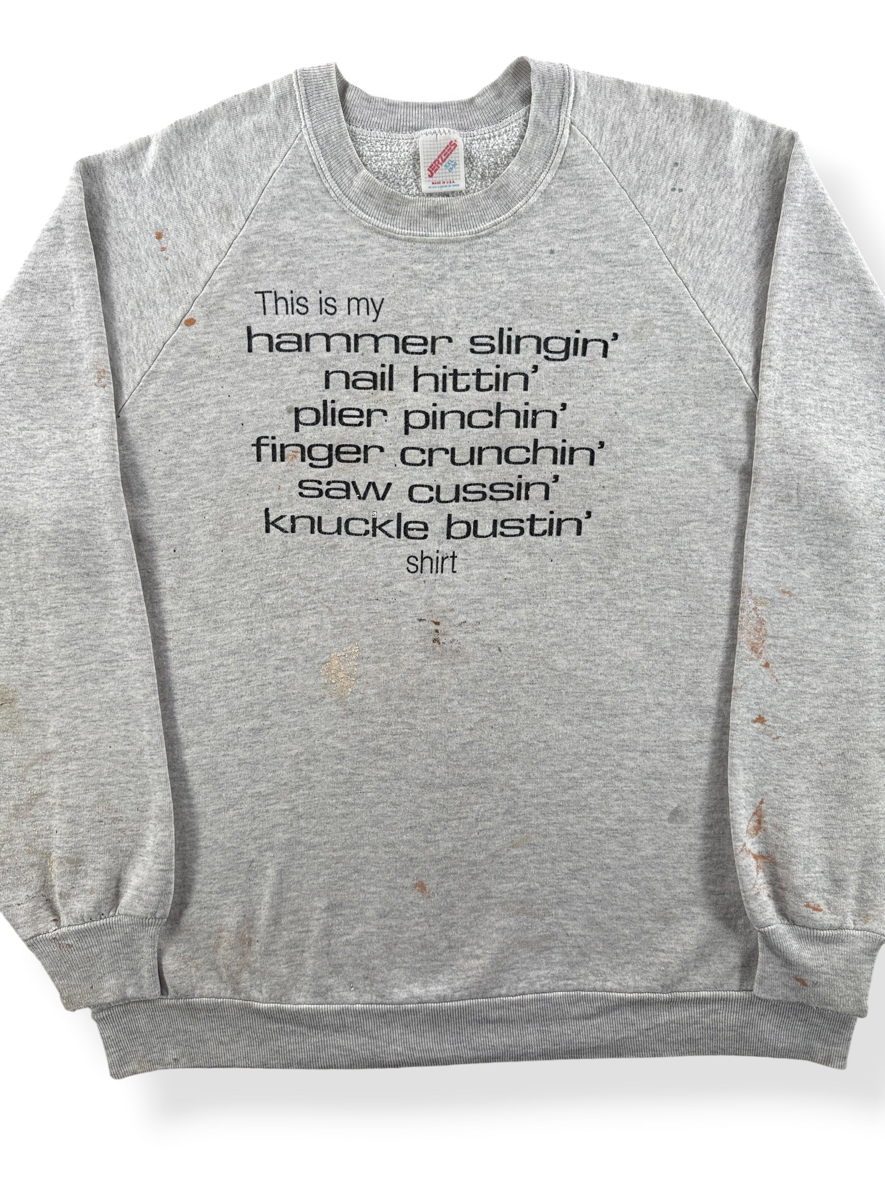 Front Close Up of Vintage Carpenters Crewneck SZ XXL (Fits L)
