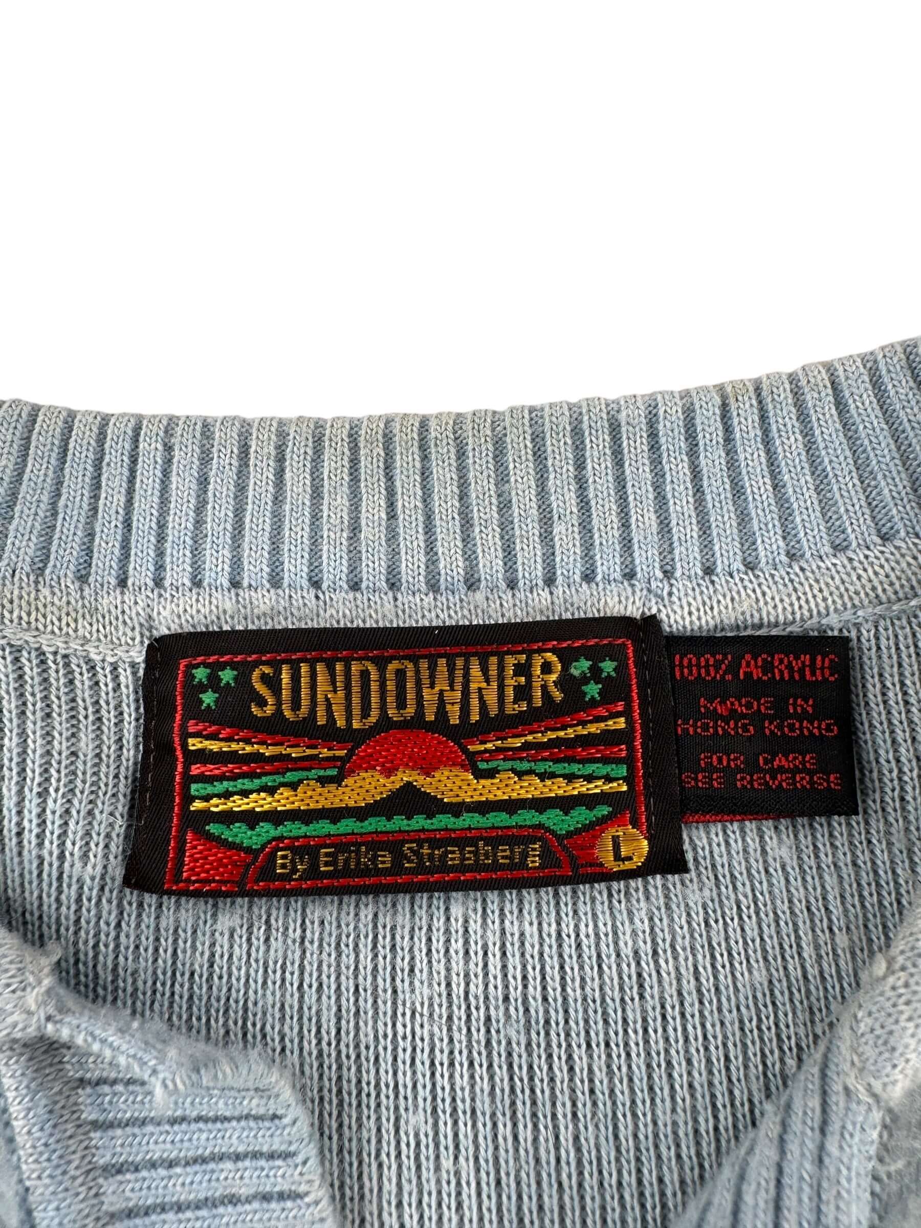 Label of Vintage Sundowner Fake Mohair Collared Sweater SZ L