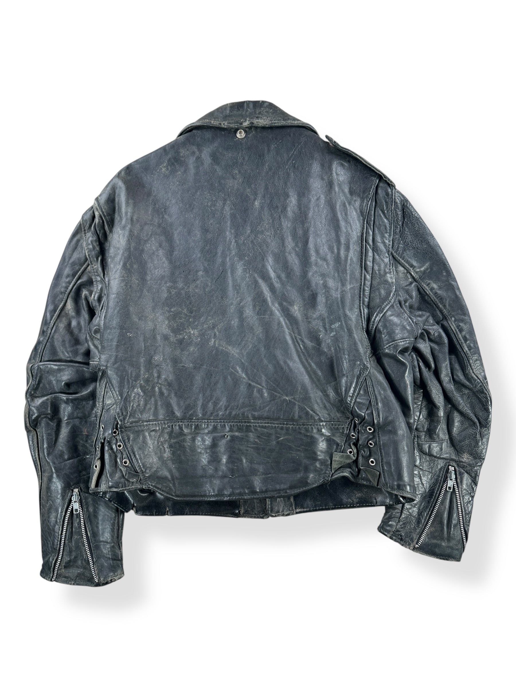 Back of Vintage 60s/70s Leather Jacket SZ M