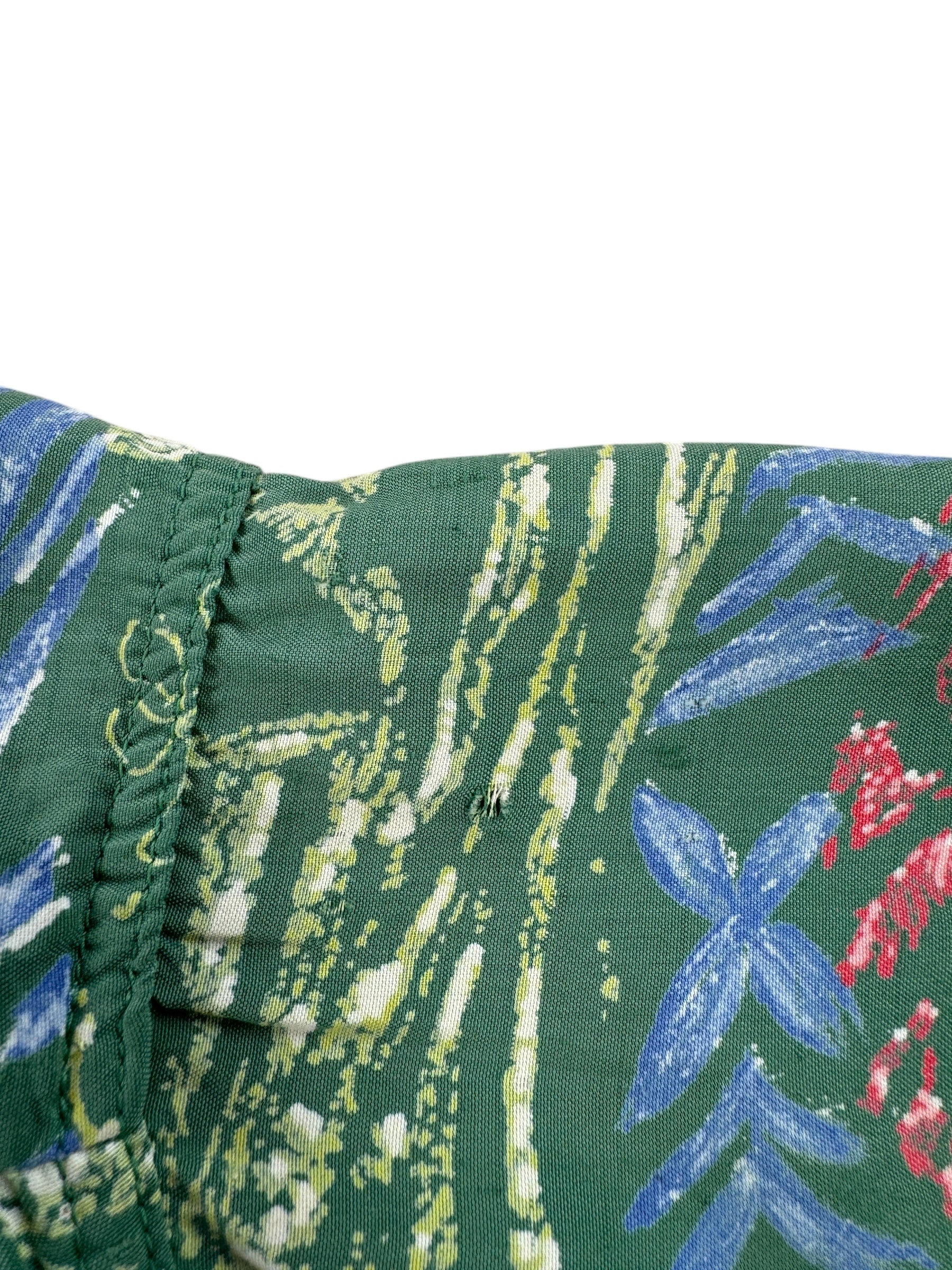 Holes on Vintage Gaugin Print Aloha Shirt SZ L