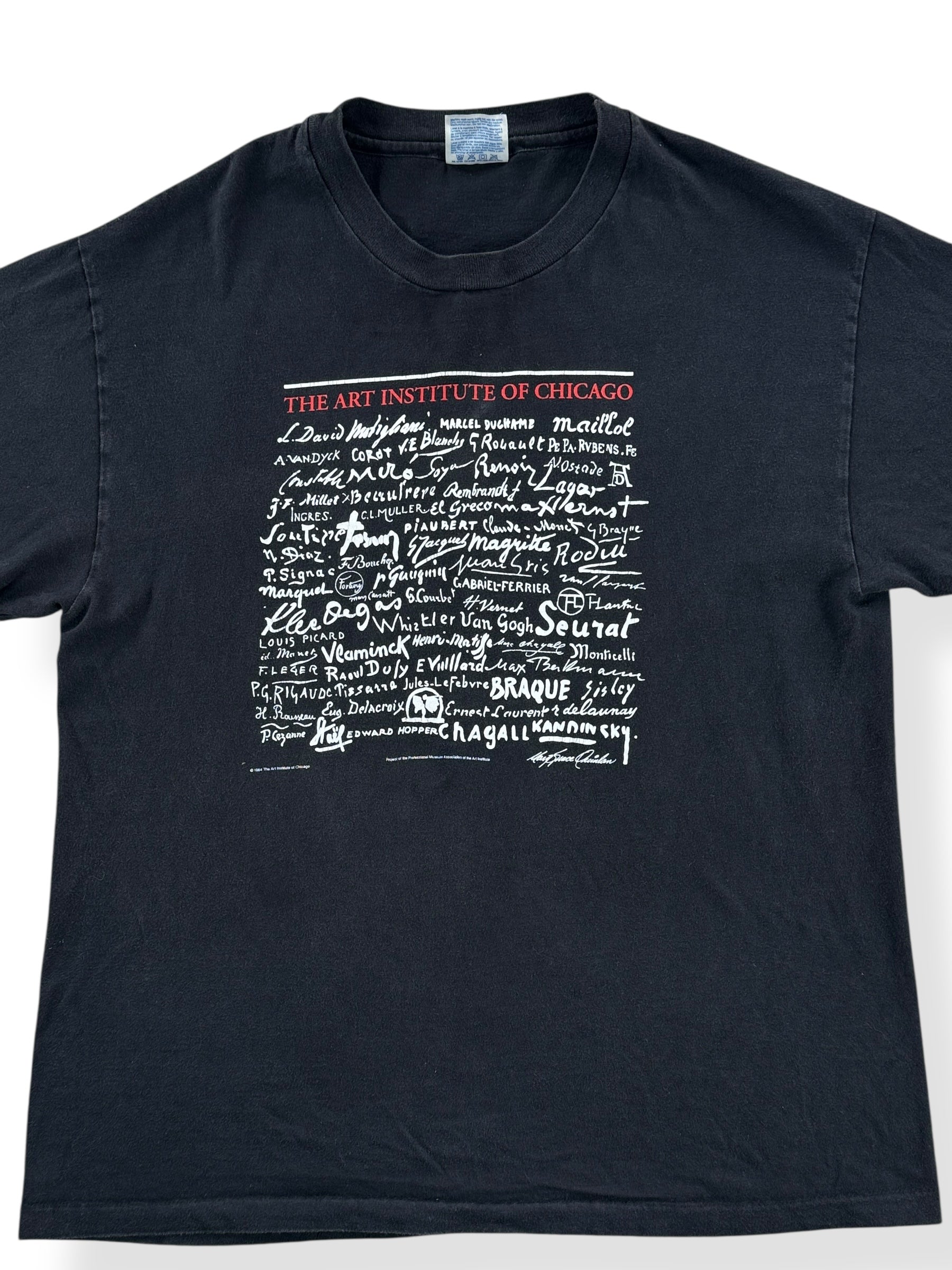 Front Close Up of Vintage Art Institute of Chicago Tee SZ L