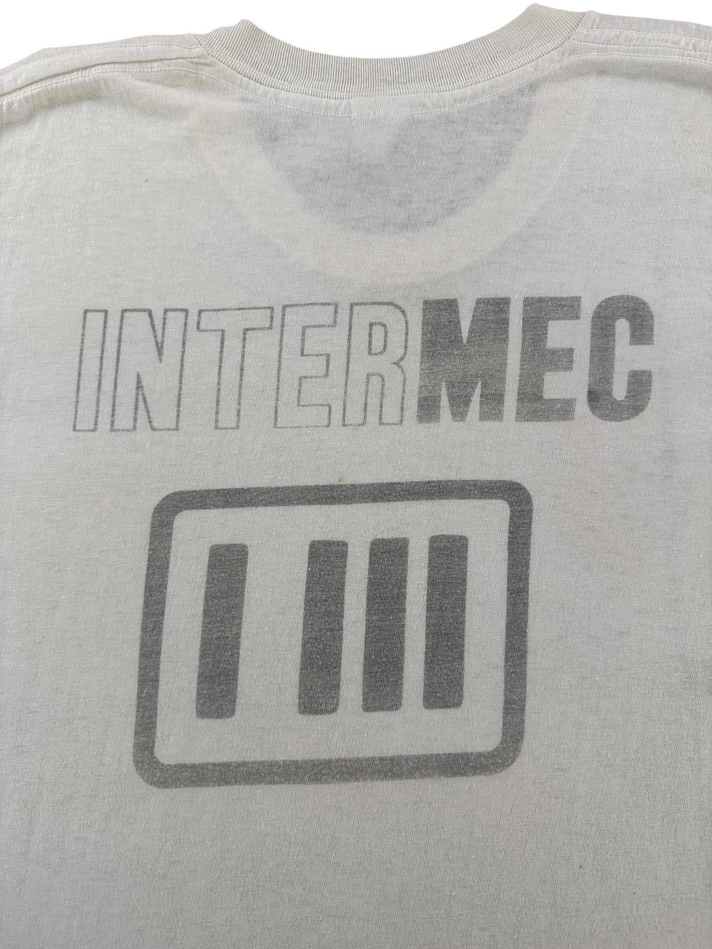 Back Graphic of Vintage Waterprint Intermec Tee SZ L (Fits M)