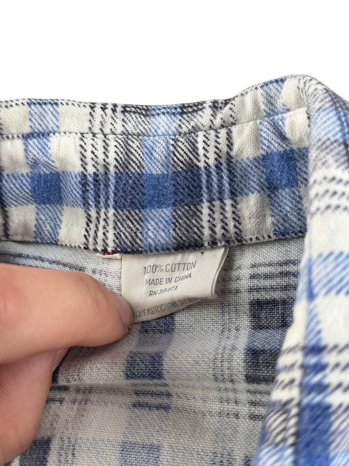 Tag on Vintage 70's Printed Cotton Flannel SZ S