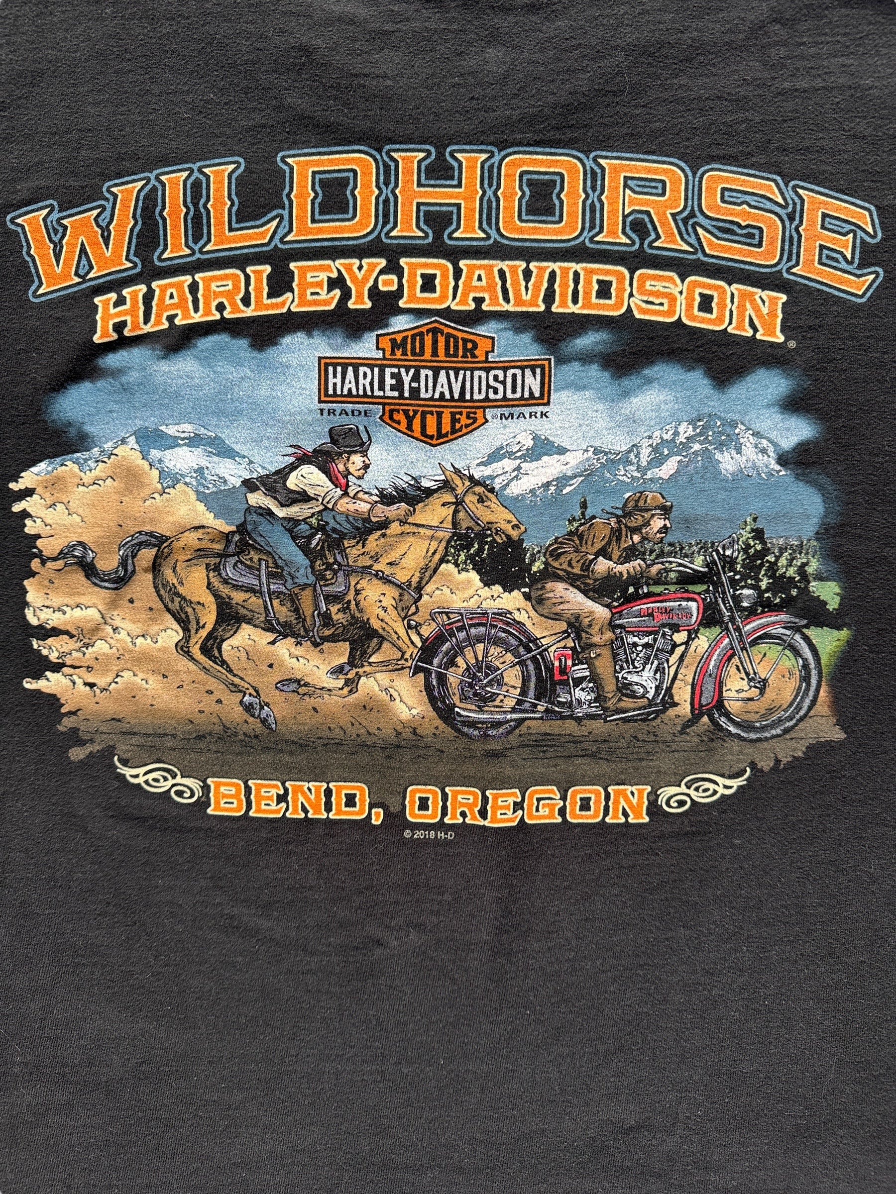 Back Graphic on Wild Horse Harley Davidson Tee SZ L