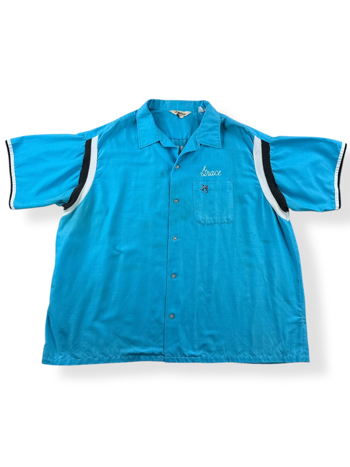 Front of Vintage Big Grace Bowling Shirt SZ XXXL