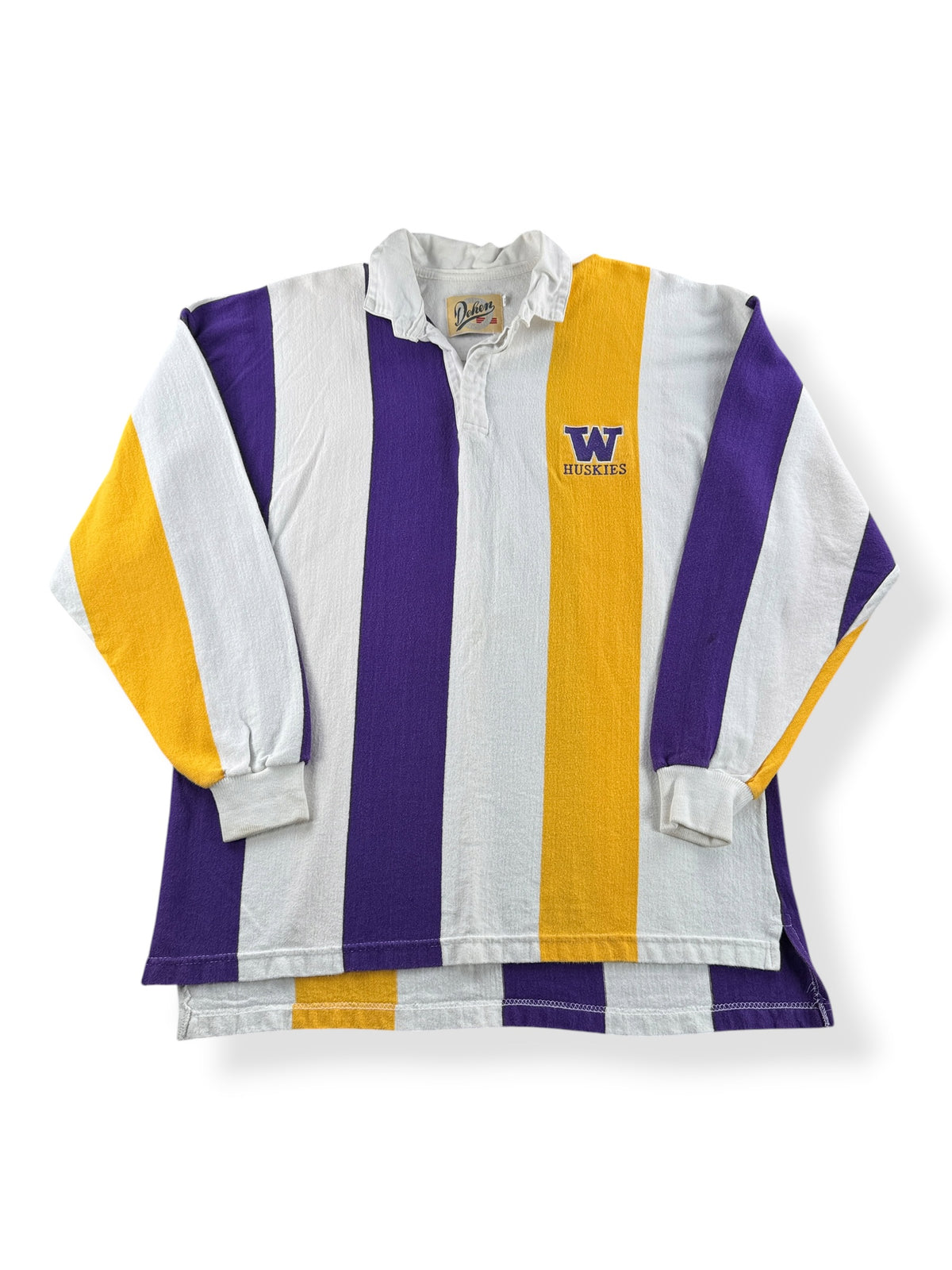 Front of Vintage 90s UW Rugby Shirt SZ XL