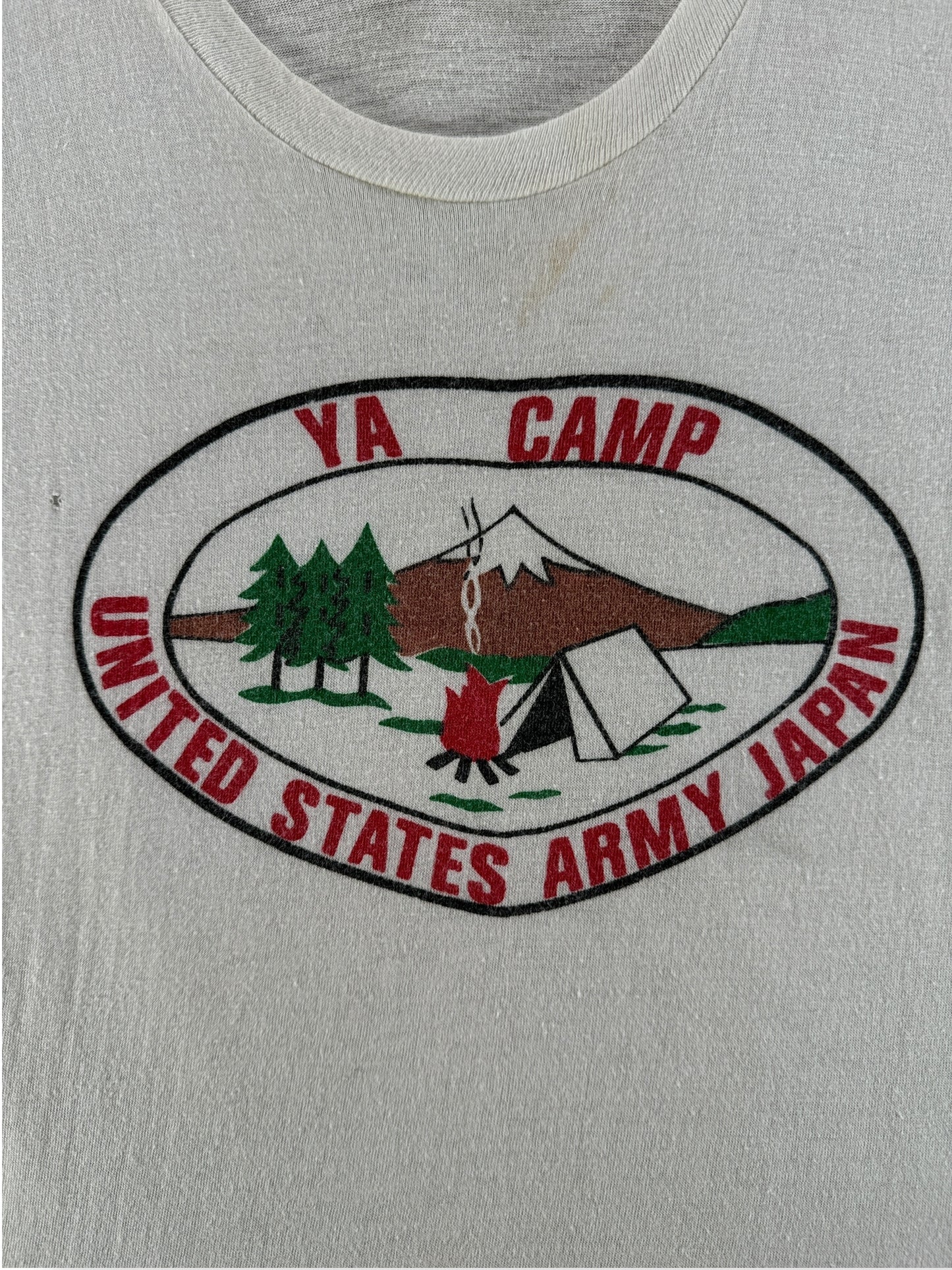 Front Graphic of Vintage Army Japan Camp Tee SZ XXS