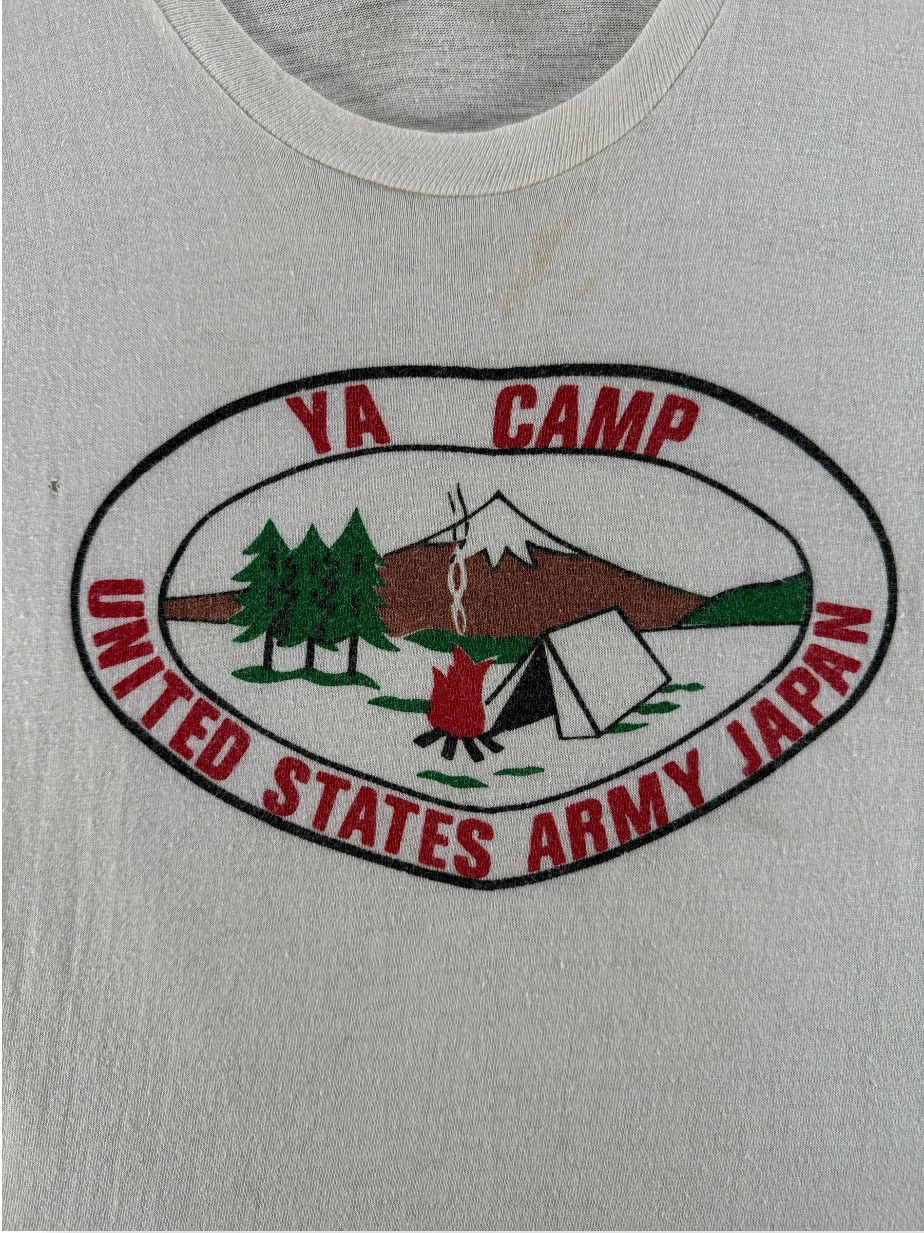 Front Graphic of Vintage Army Japan Camp Tee SZ XXS